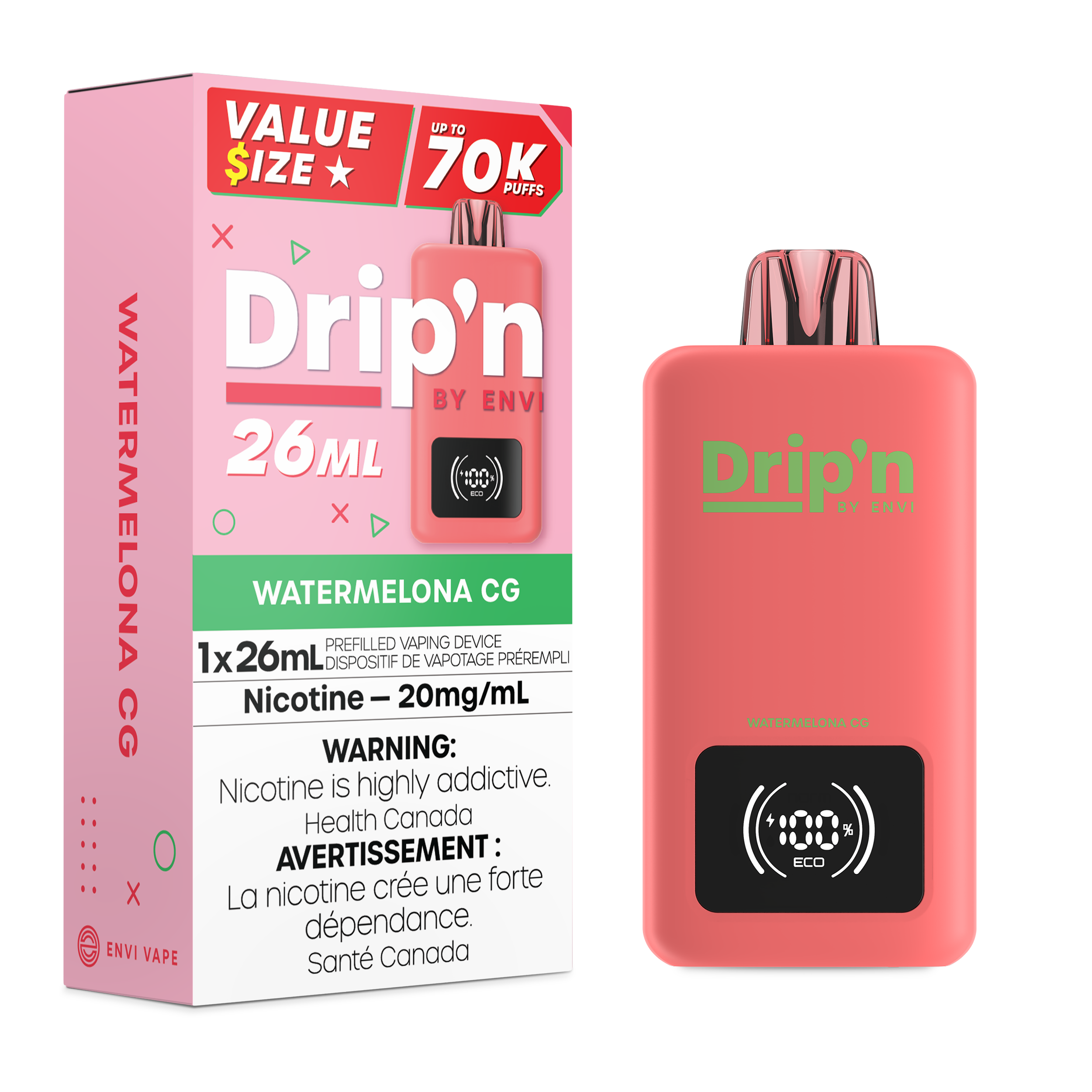 WATERMELONA CG - DRIP'N 26ML BY ENVI