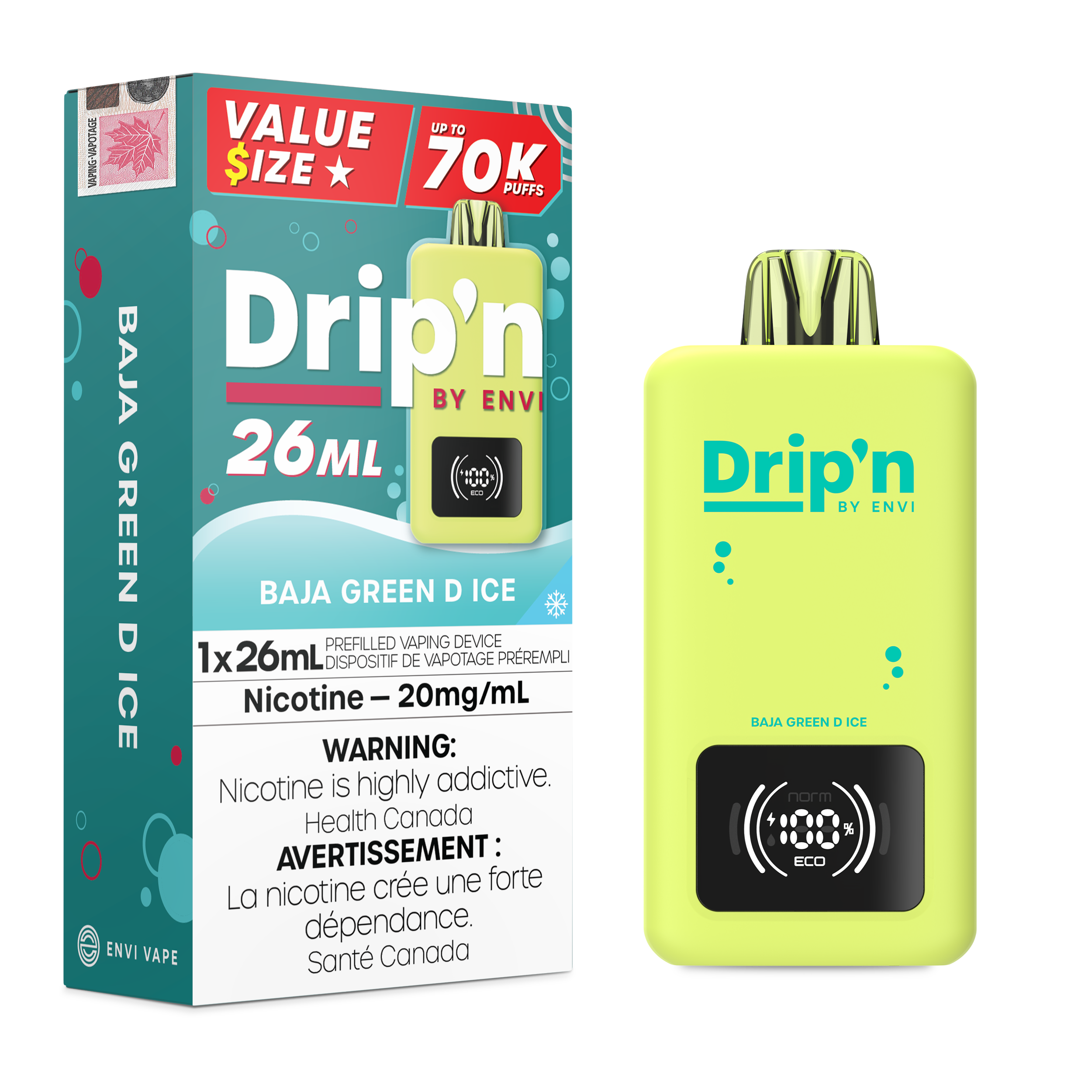 BAJA GREEN D ICE - DRIP'N 26ML BY ENVI