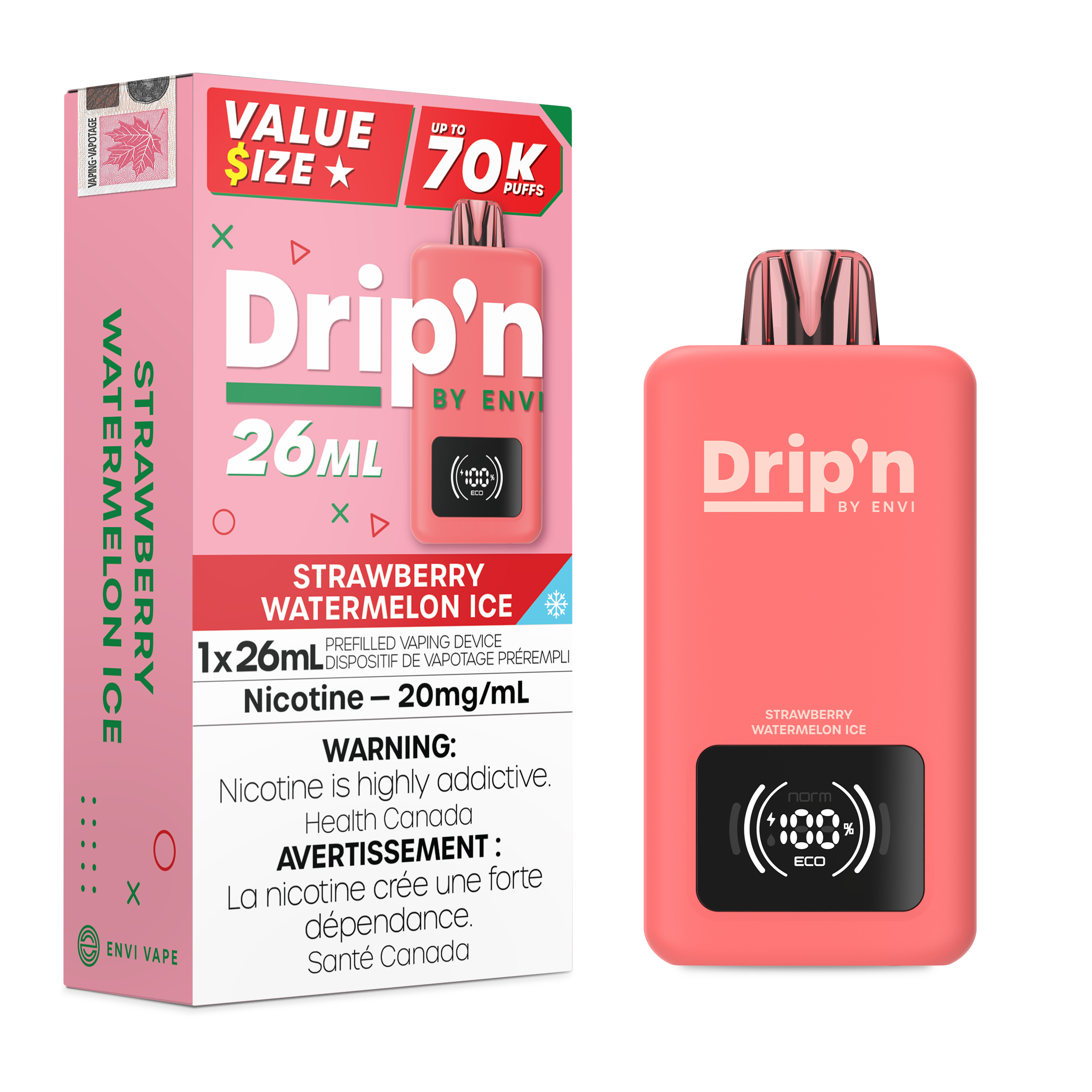 STRAWBERRY WATERMELON ICE - DRIP'N 26ML BY ENVI