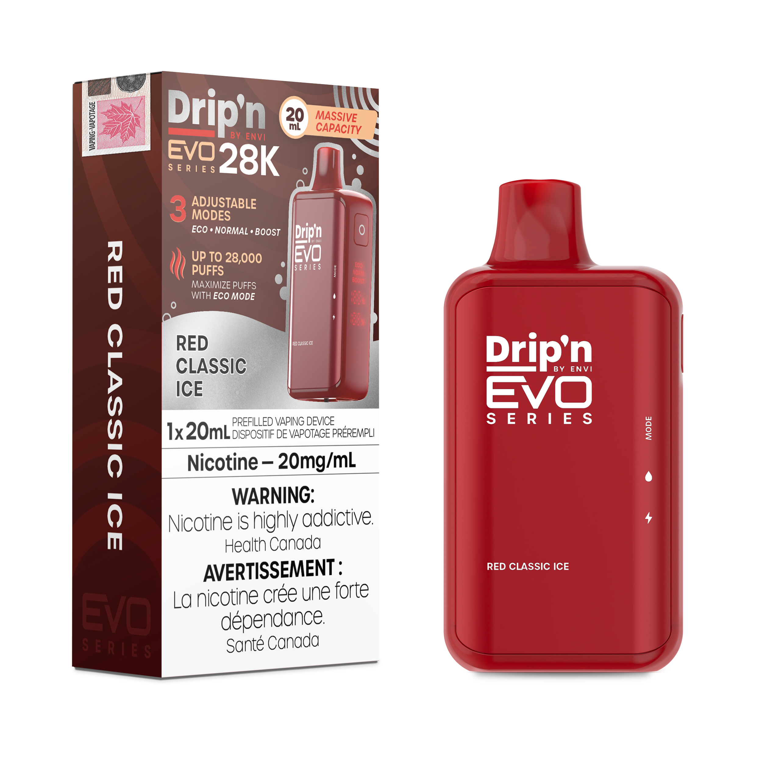 RED CLASSIC ICE - DRIP'N EVO 28K BY ENVI