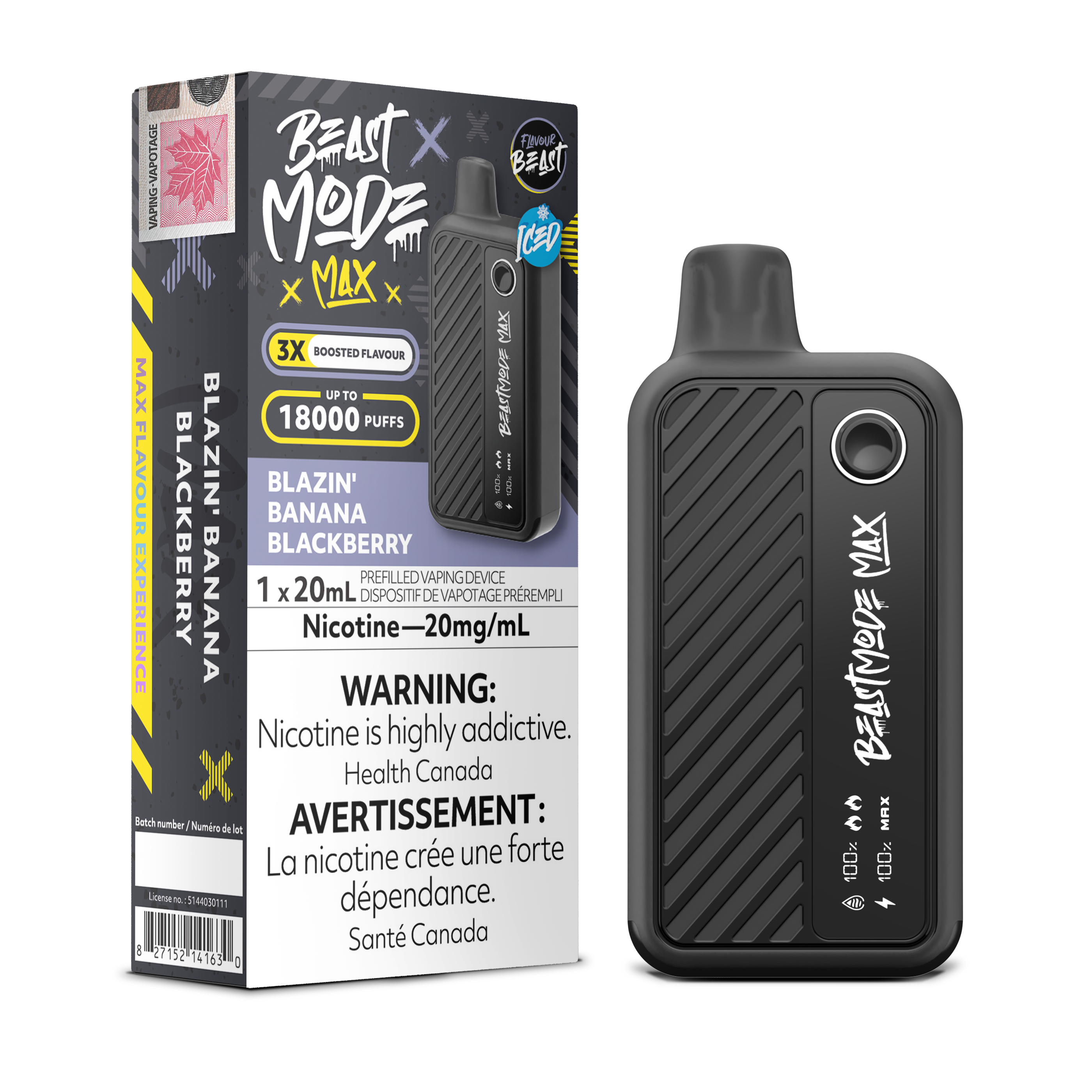 BLAZIN' BANANA BLACKBERRY - FLAVOUR BEAST BEAST MODE MAX (20mL)