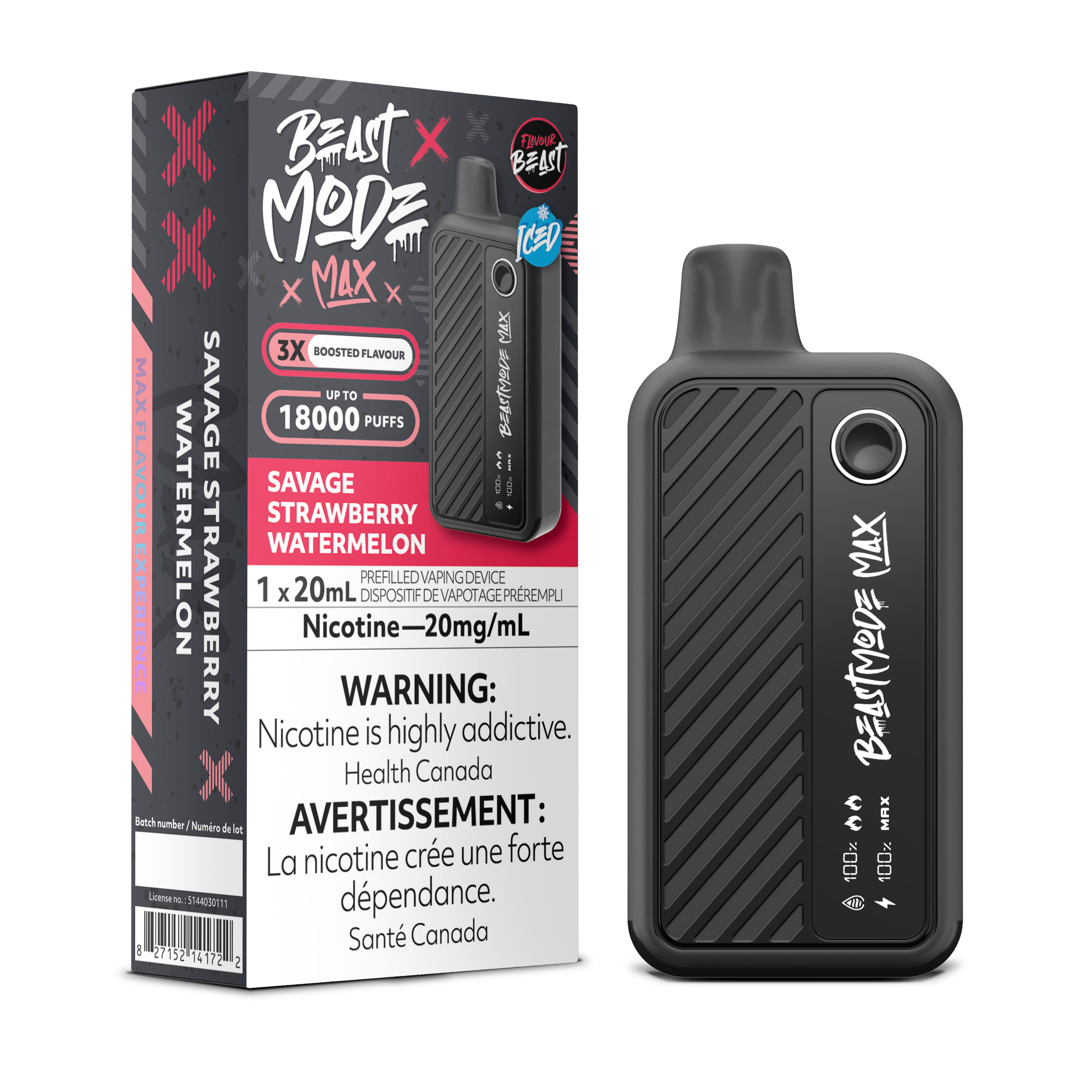 SAVAGE STRAWBERRY WATERMELON - FLAVOUR BEAST BEAST MODE MAX (20mL)