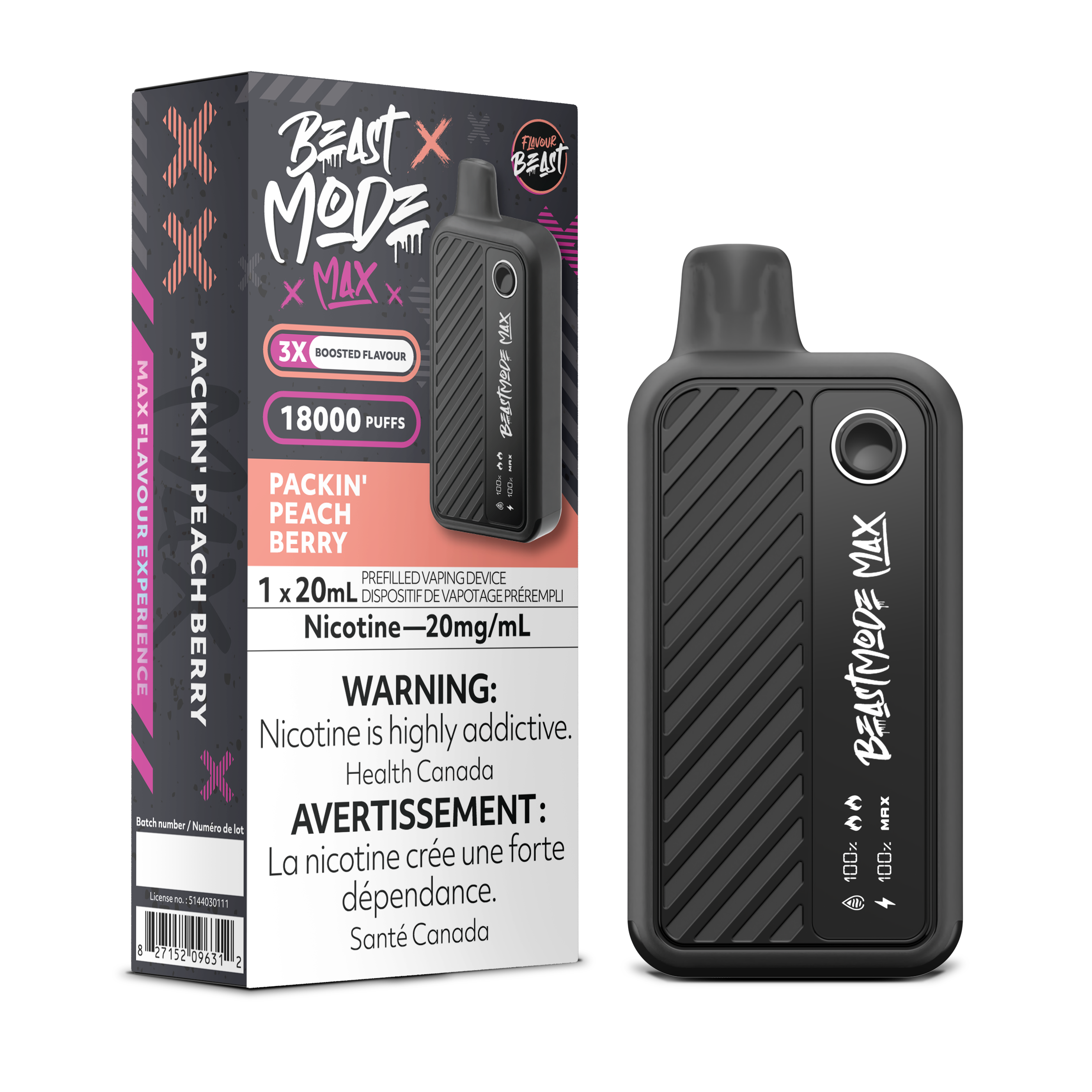 PACKIN' PEACH BERRY - FLAVOUR BEAST BEAST MODE MAX (20mL)