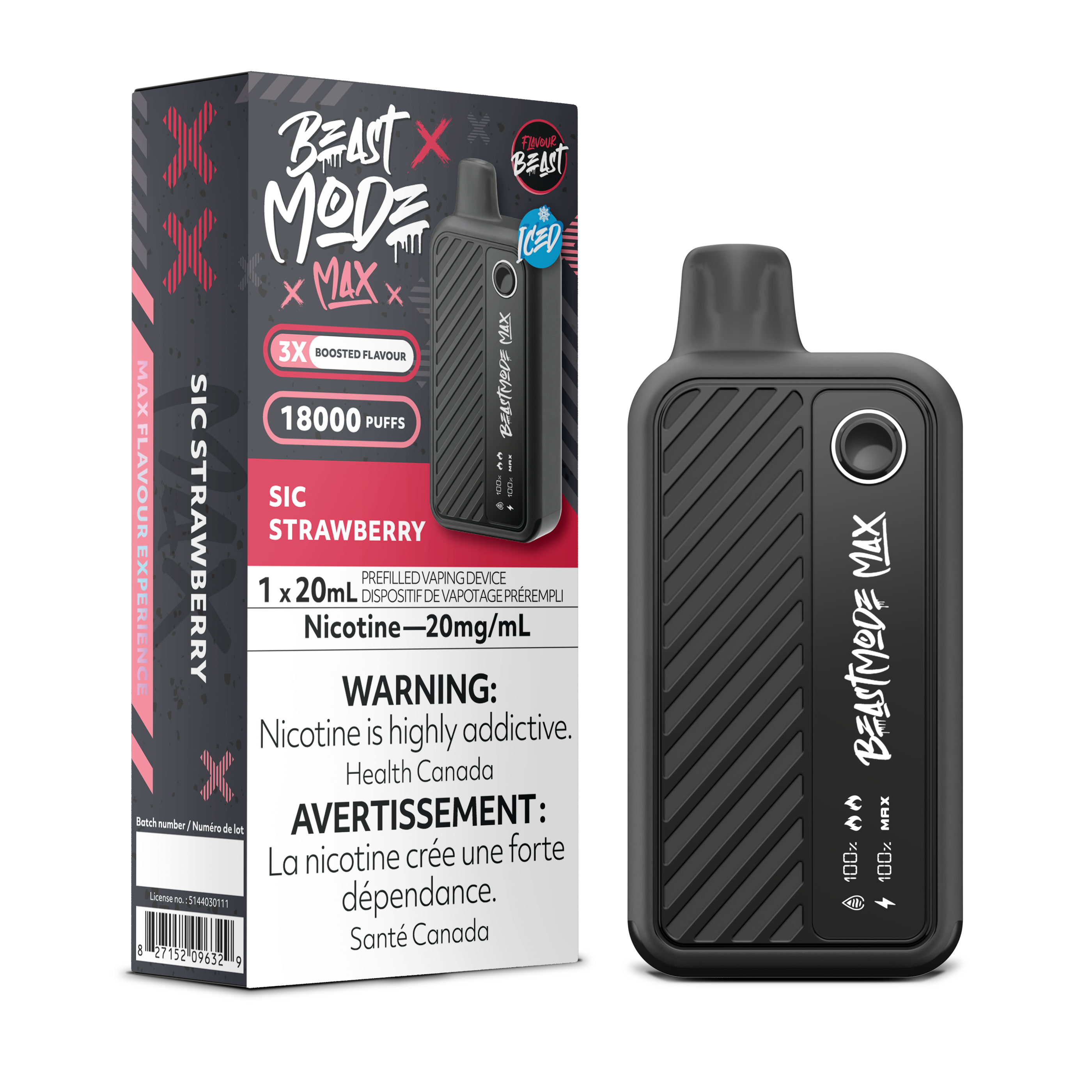 SIC STRAWBERRY - FLAVOUR BEAST BEAST MODE MAX (20mL)