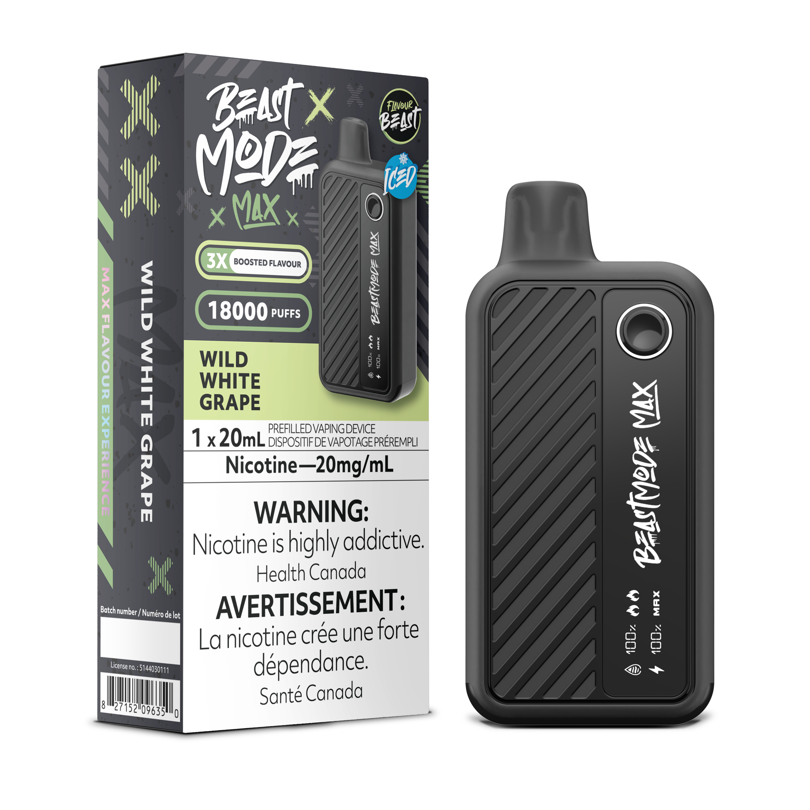 WILD WHITE GRAPE - FLAVOUR BEAST BEAST MODE MAX (20mL)