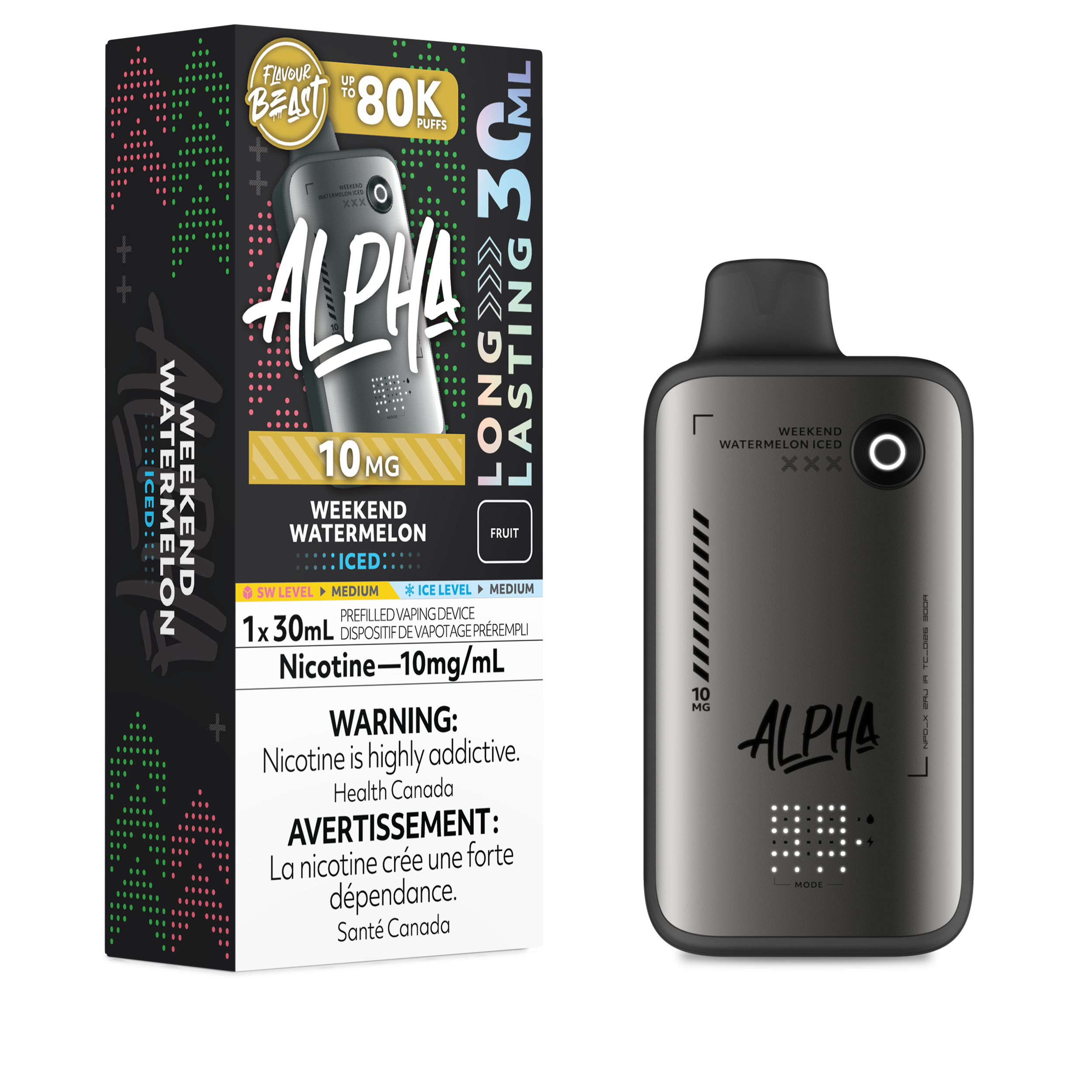 WEEKEND WATERMELON - FLAVOUR BEAST ALPHA LOW NICOTINE (10mg) (30mL)