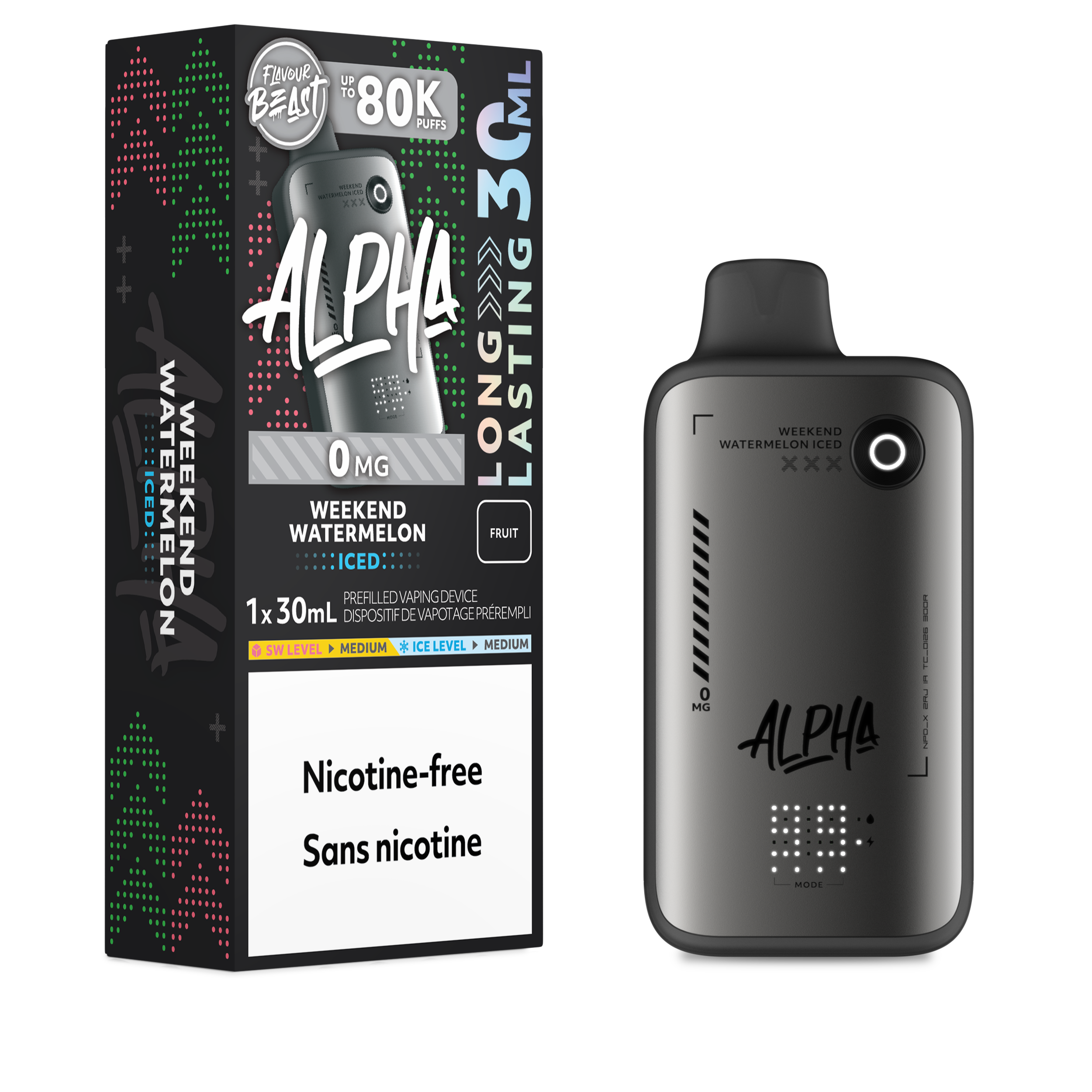 WEEKEND WATERMELON - FLAVOUR BEAST ALPHA (30mL) (ZERO NICOTINE)