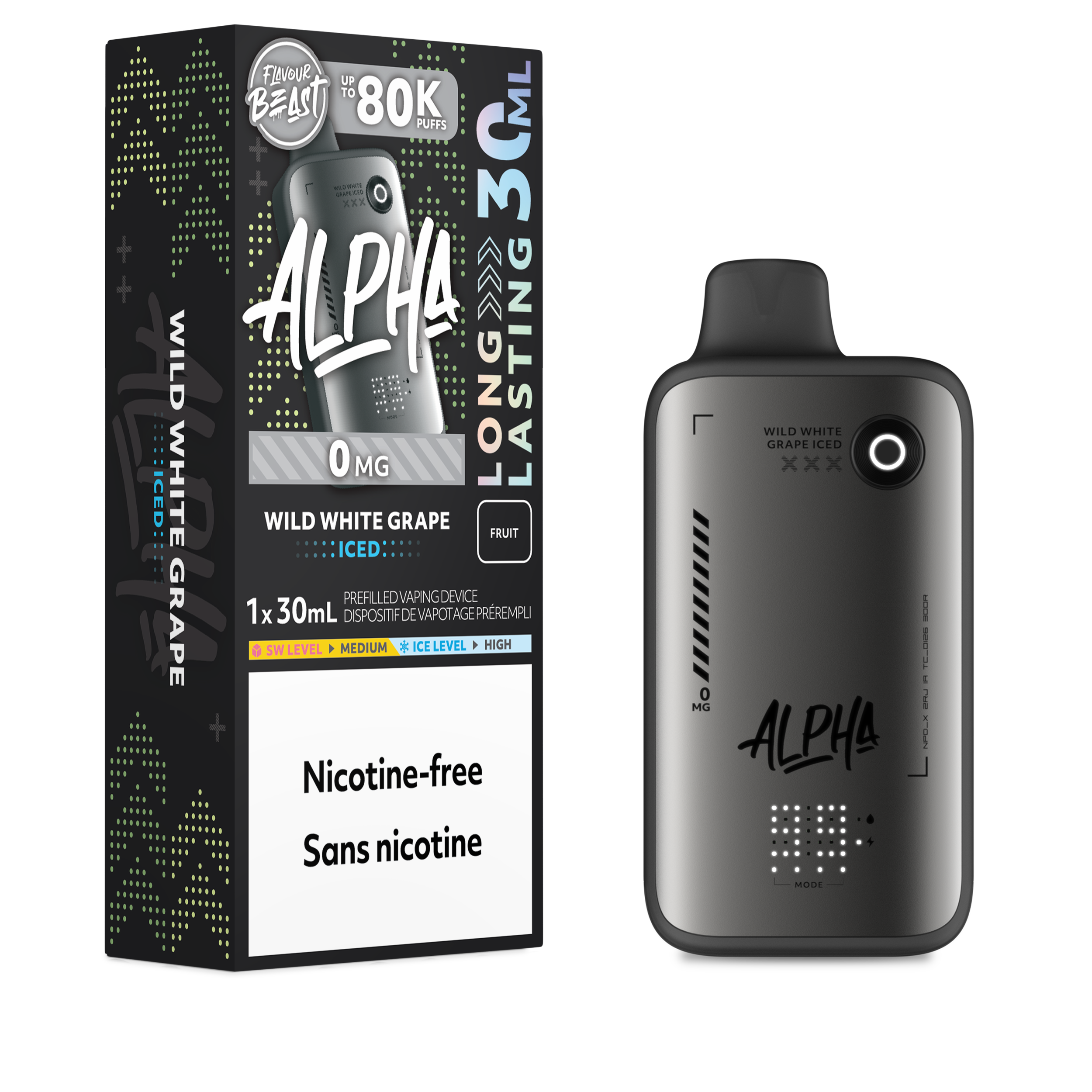 WILD WHITE GRAPE - FLAVOUR BEAST ALPHA (30mL) (ZERO NICOTINE)