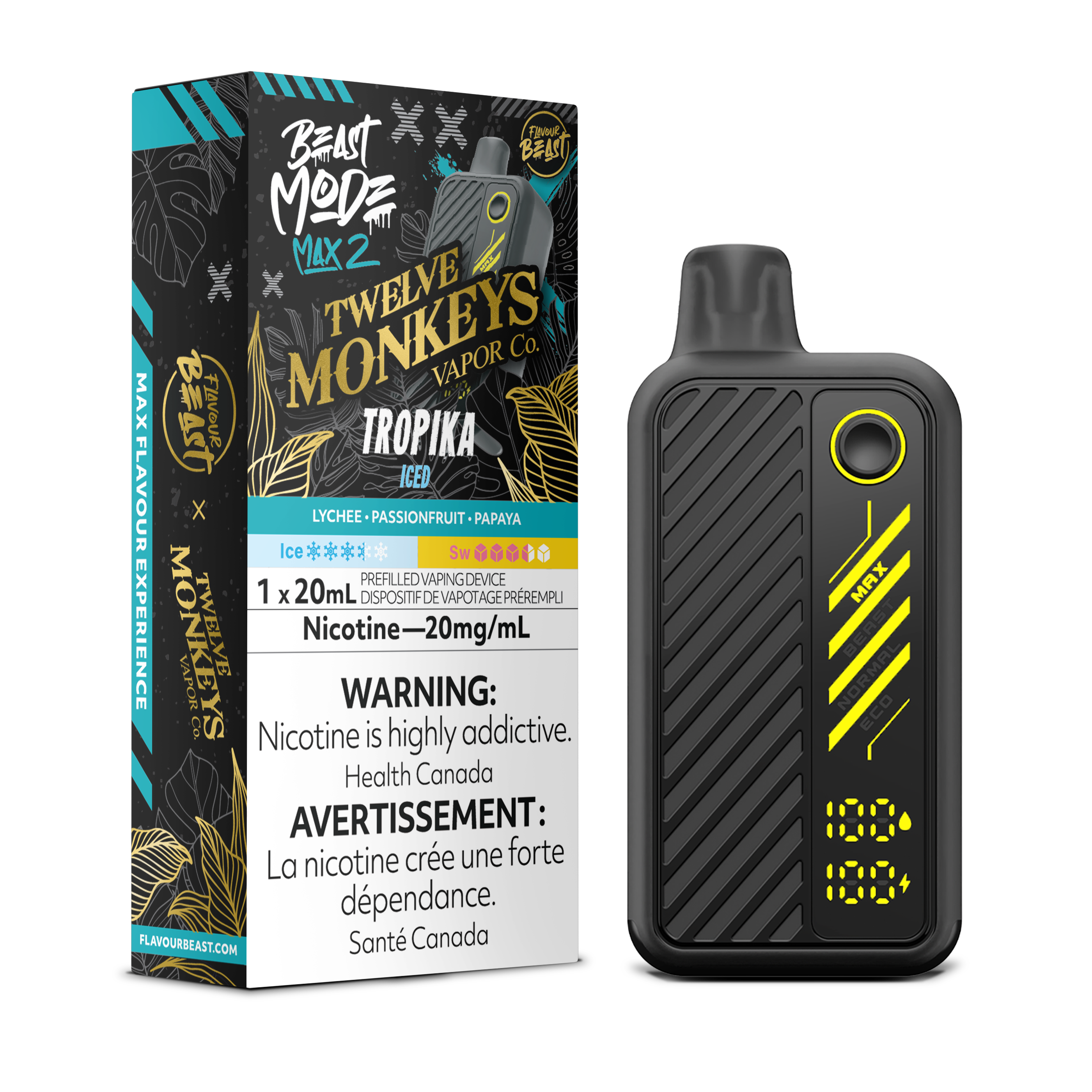 TROPIKA ICED - FLAVOUR BEAST X 12 MONKEYS BEAST MODE MAX 2 (20mL)