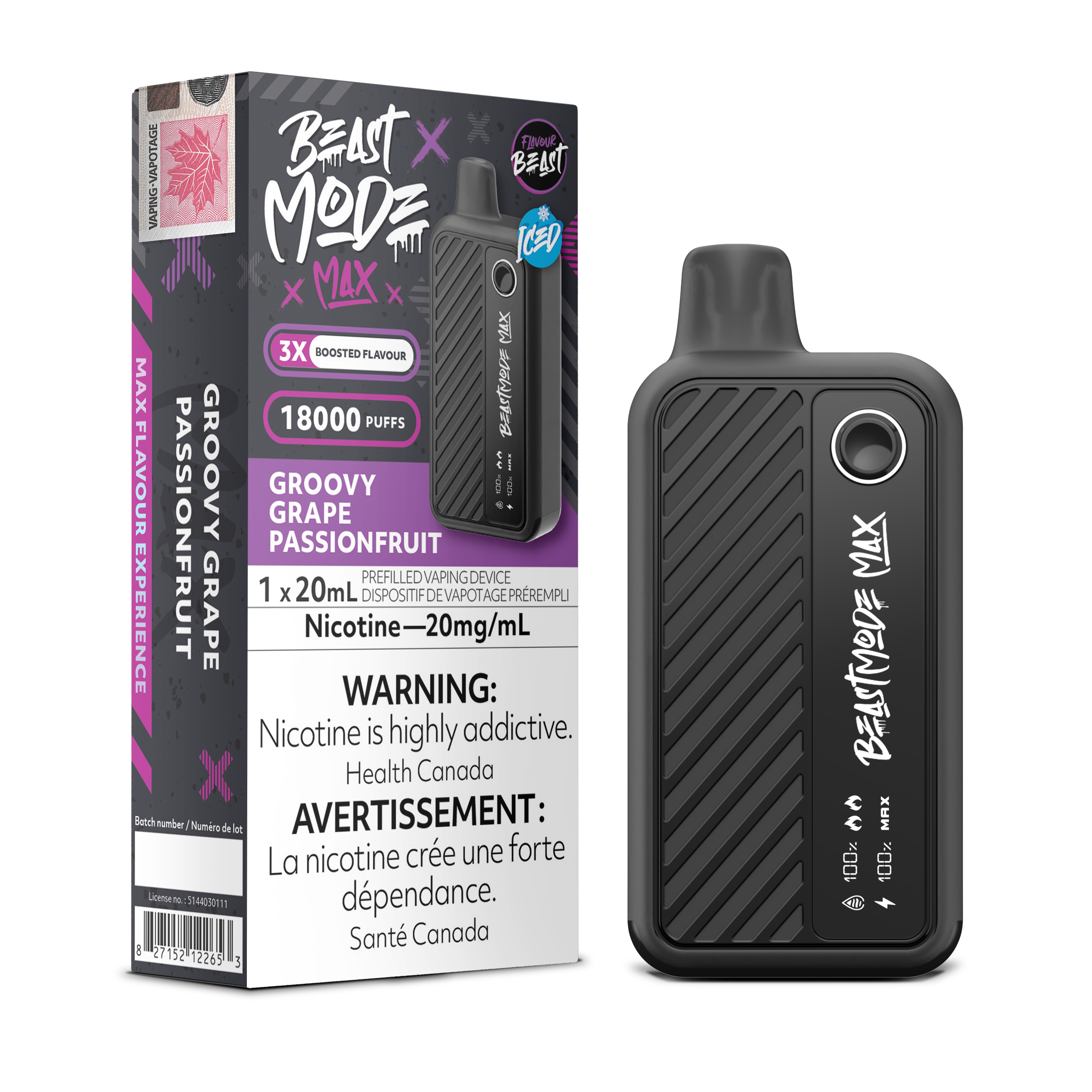 GROOVY GRAPE PASSIONFRUIT - FLAVOUR BEAST BEAST MODE MAX (20mL)