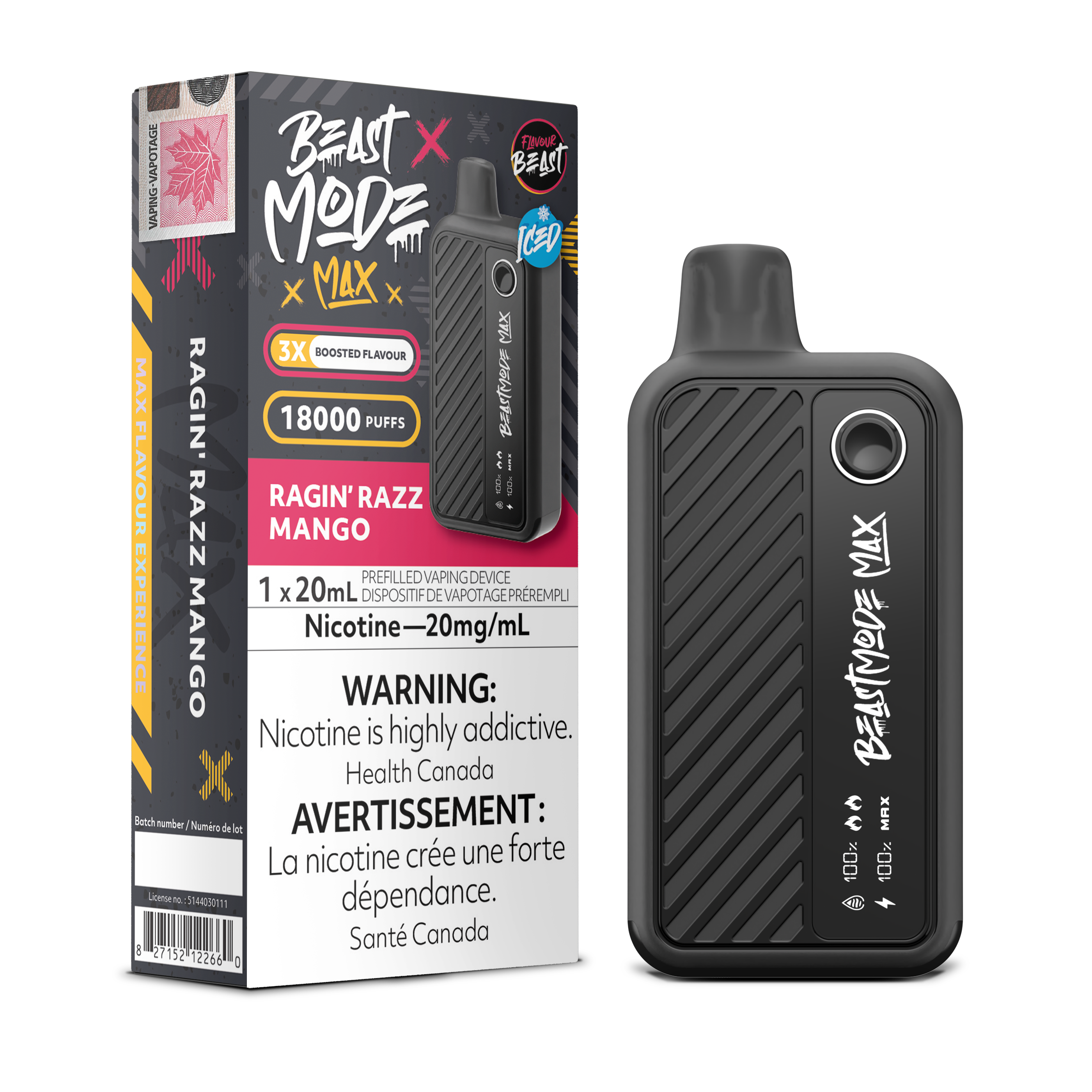 RAGIN' RAZZ MANGO - FLAVOUR BEAST BEAST MODE MAX (20mL)