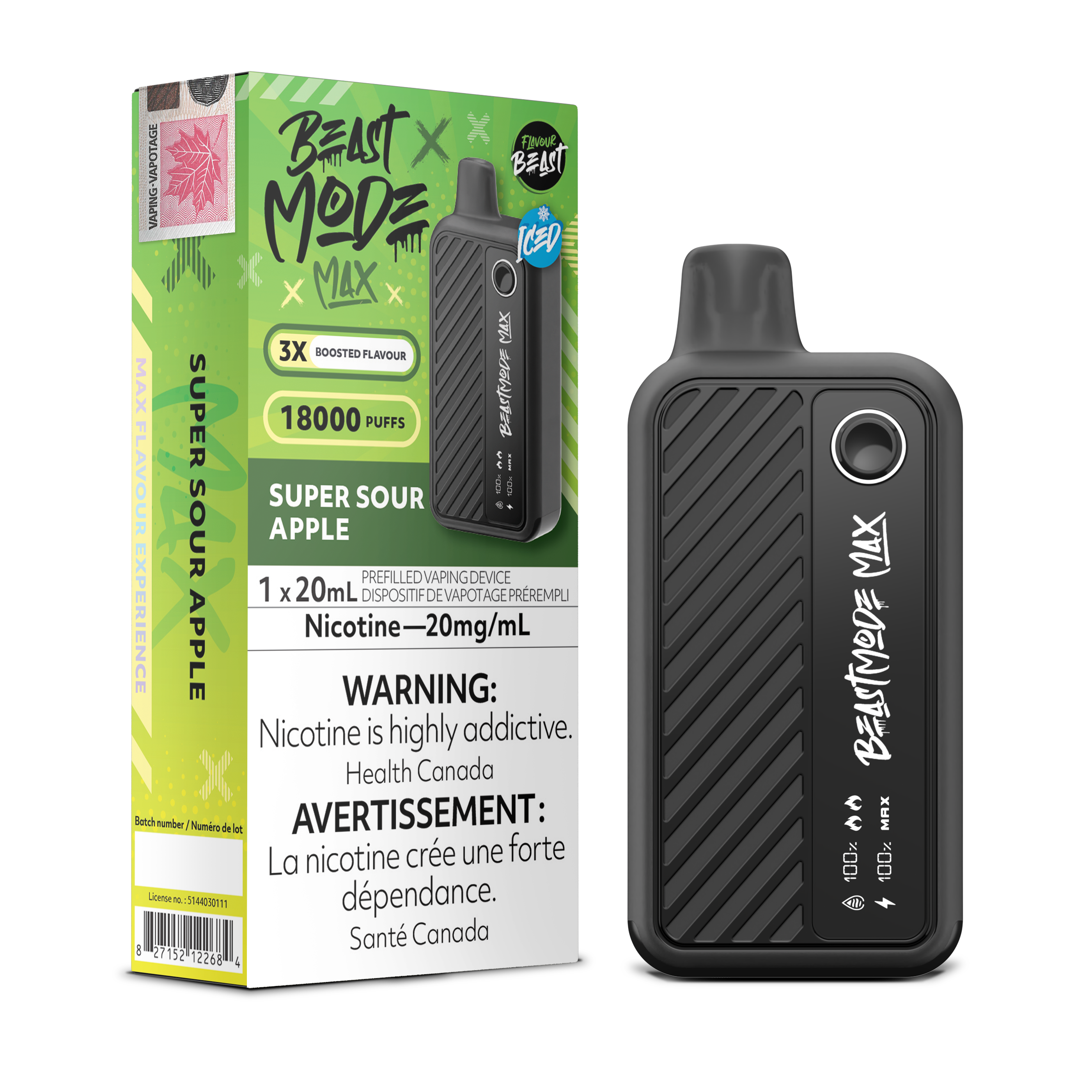 SUPER SOUR APPLE - FLAVOUR BEAST BEAST MODE MAX (20mL)