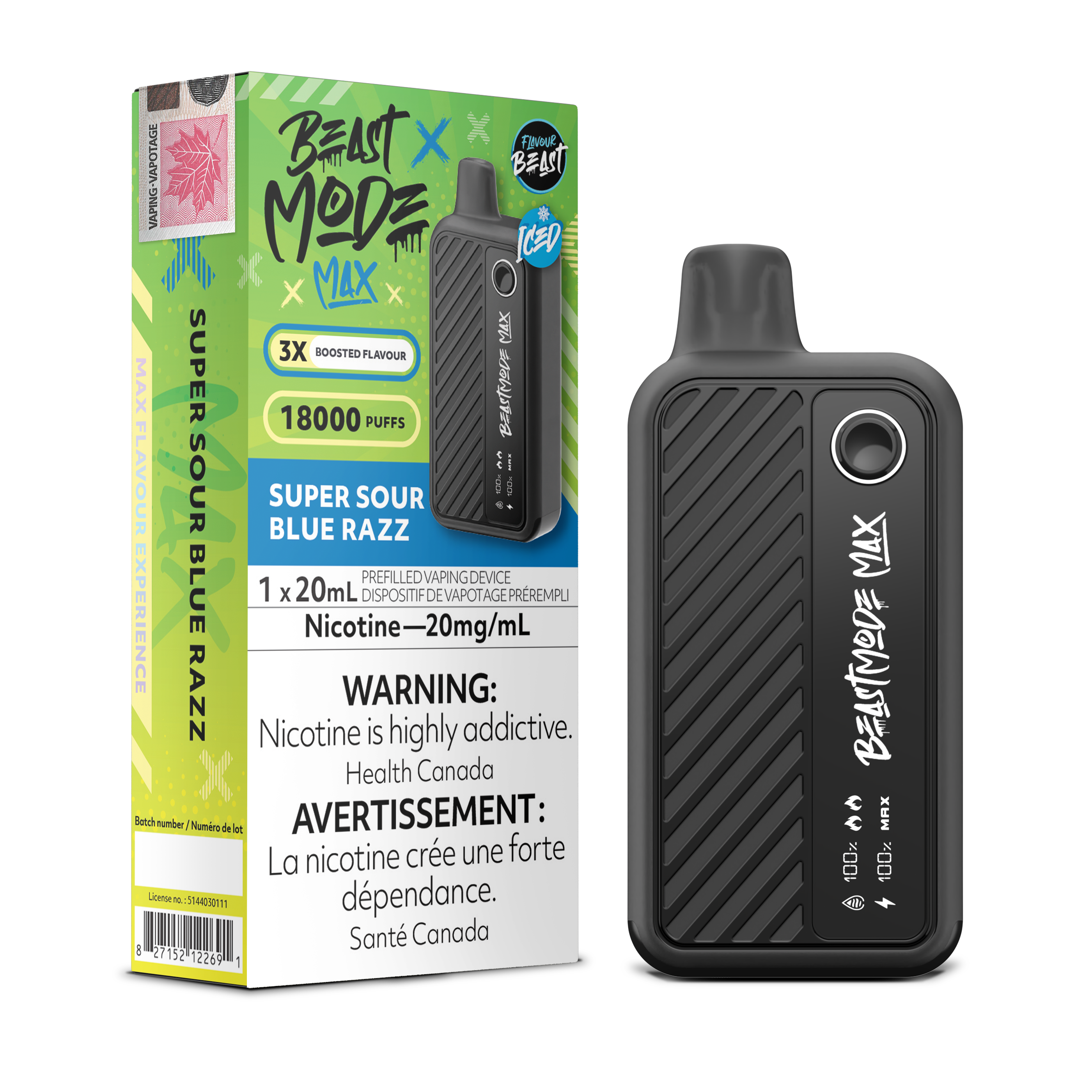 SUPER SOUR BLUE RAZZ - FLAVOUR BEAST BEAST MODE MAX (20mL)