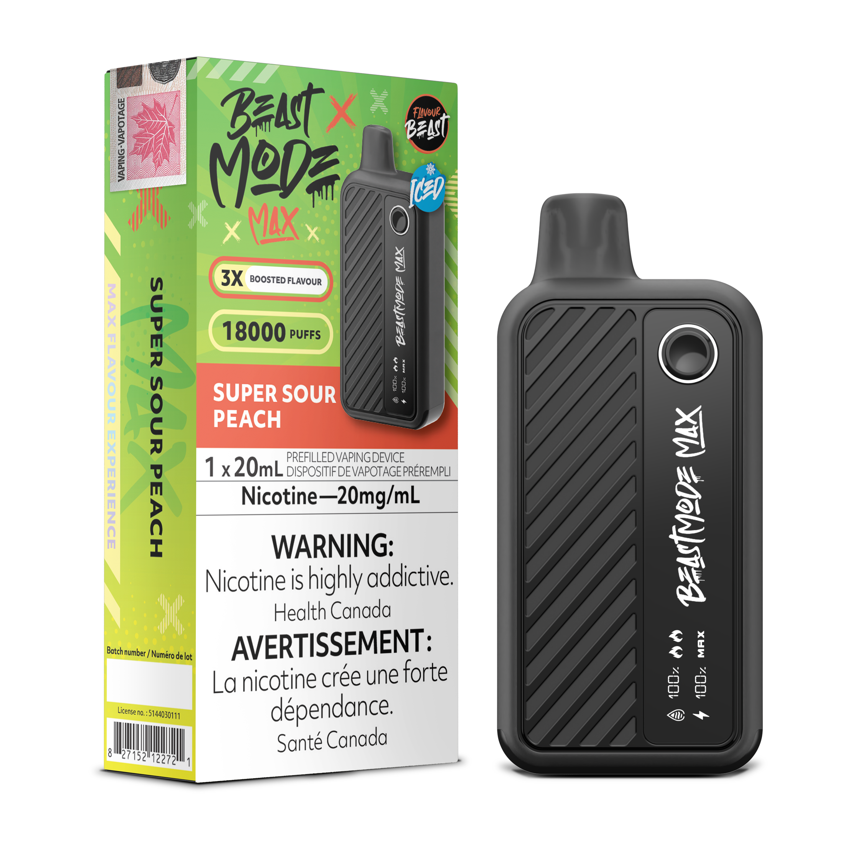 SUPER SOUR PEACH - FLAVOUR BEAST BEAST MODE MAX (20mL)