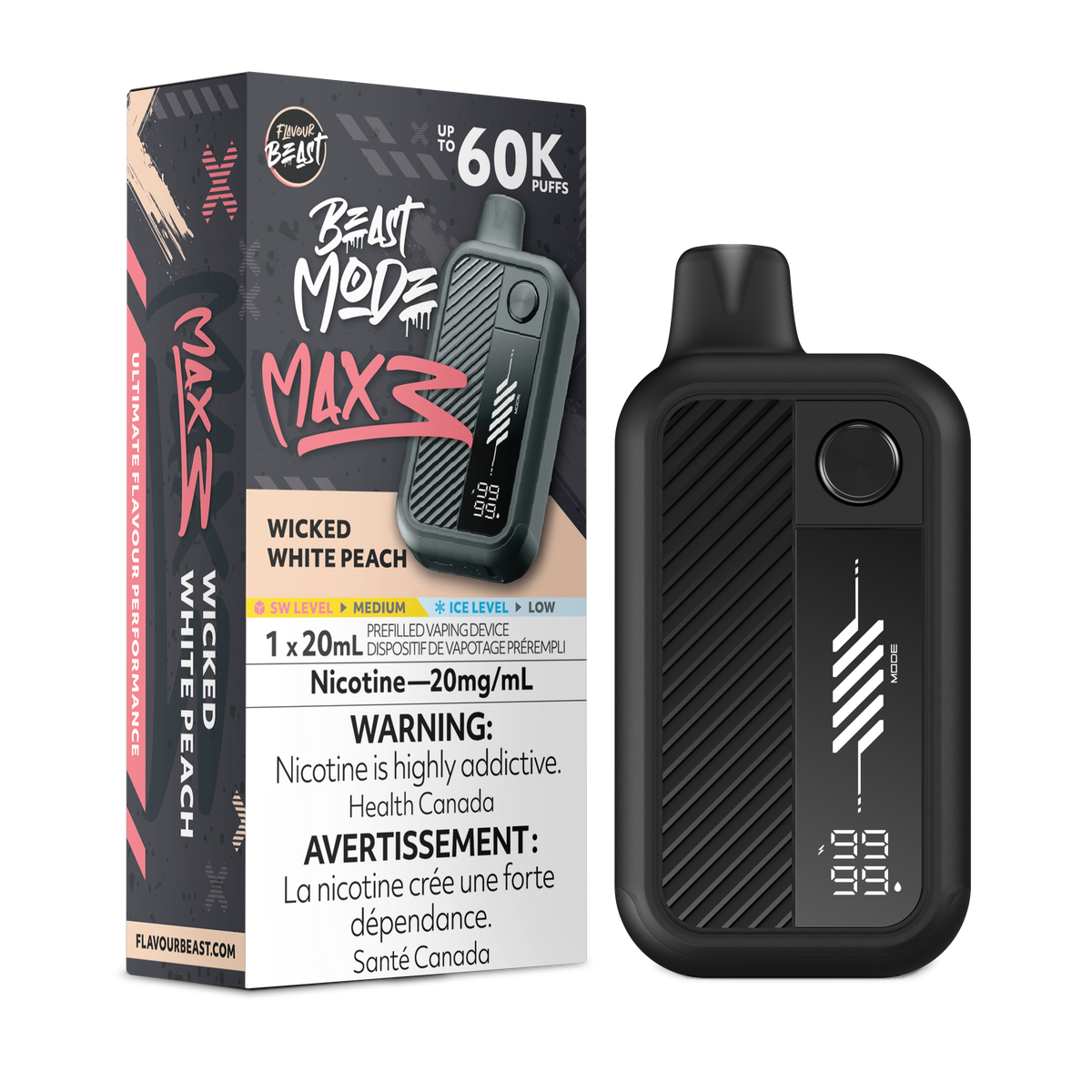 WICKED WHITE PEACH - FLAVOUR BEAST BEAST MODE MAX 3 (20mL)