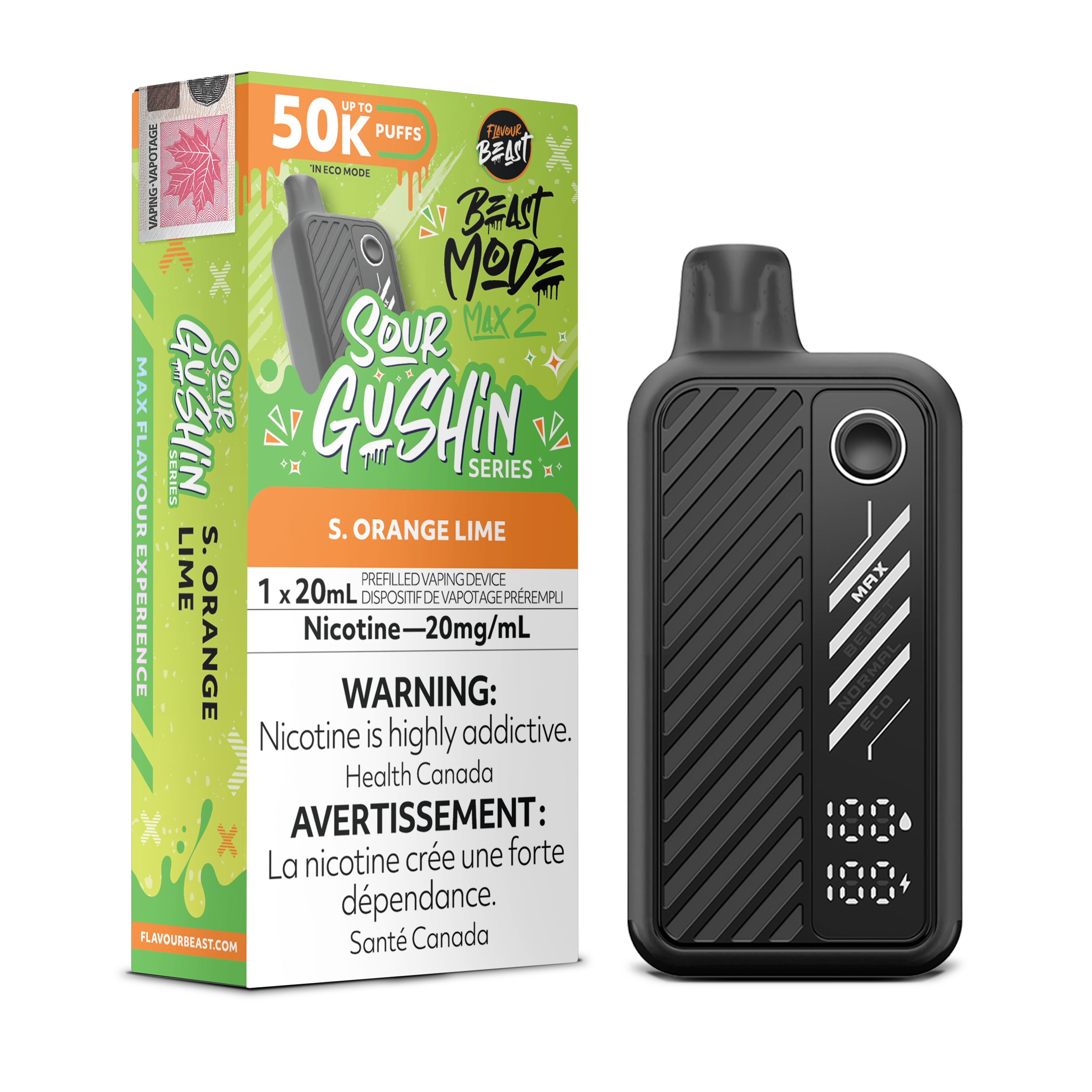 GUSHIN S.ORANGE LIME - FLAVOUR BEAST BEAST MODE MAX 2 (20mL)