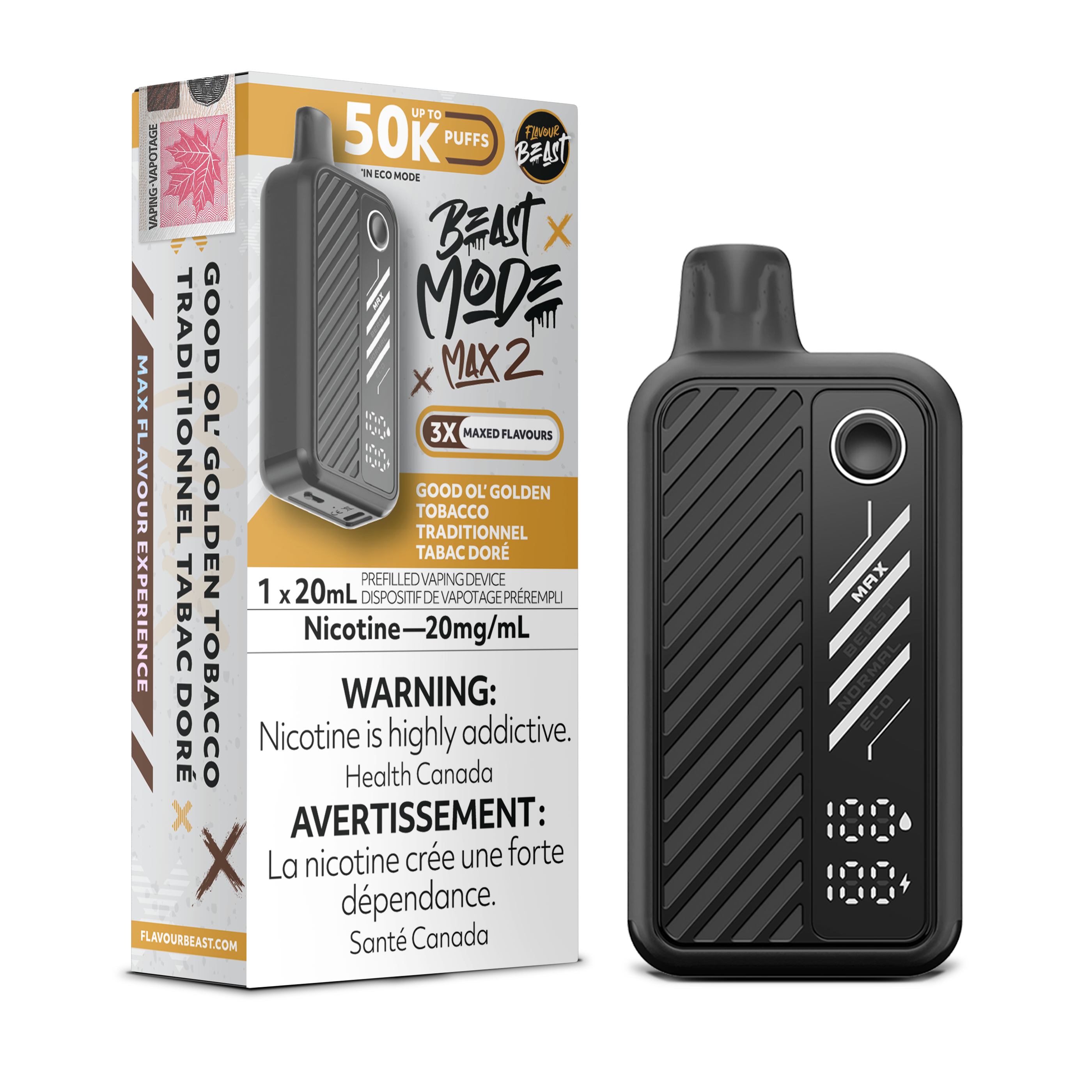 GOOD OL' GOLDEN TOBACCO - FLAVOUR BEAST BEAST MODE MAX 2 (20mL)