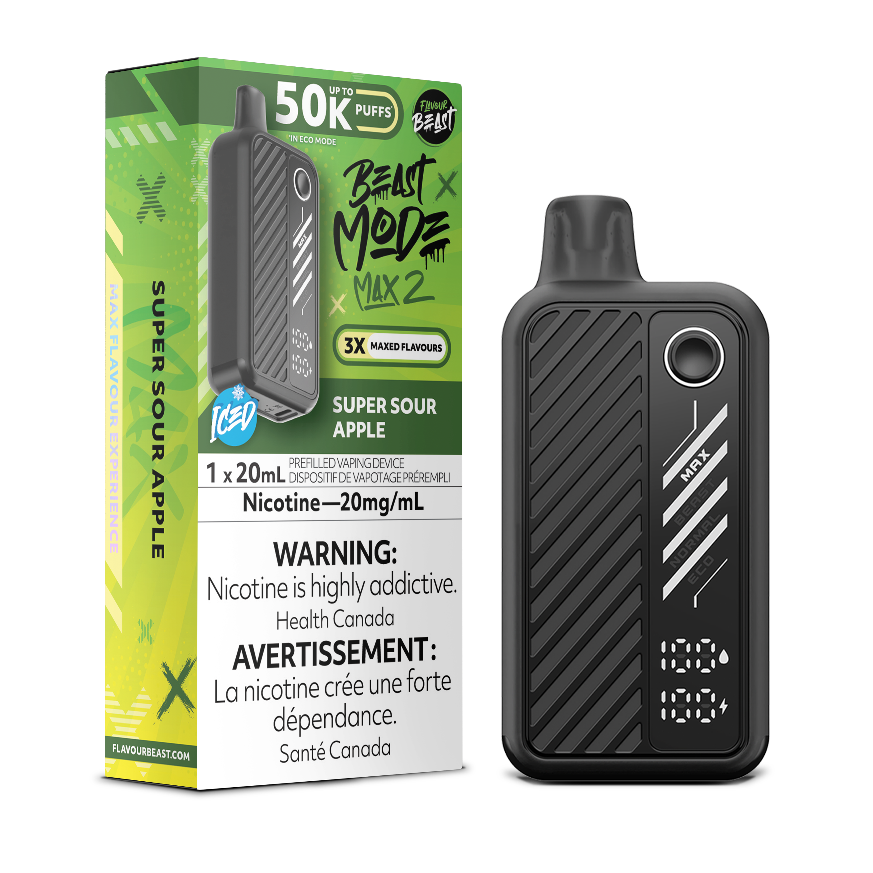 SUPER SOUR APPLE - FLAVOUR BEAST BEAST MODE MAX 2 (20mL)