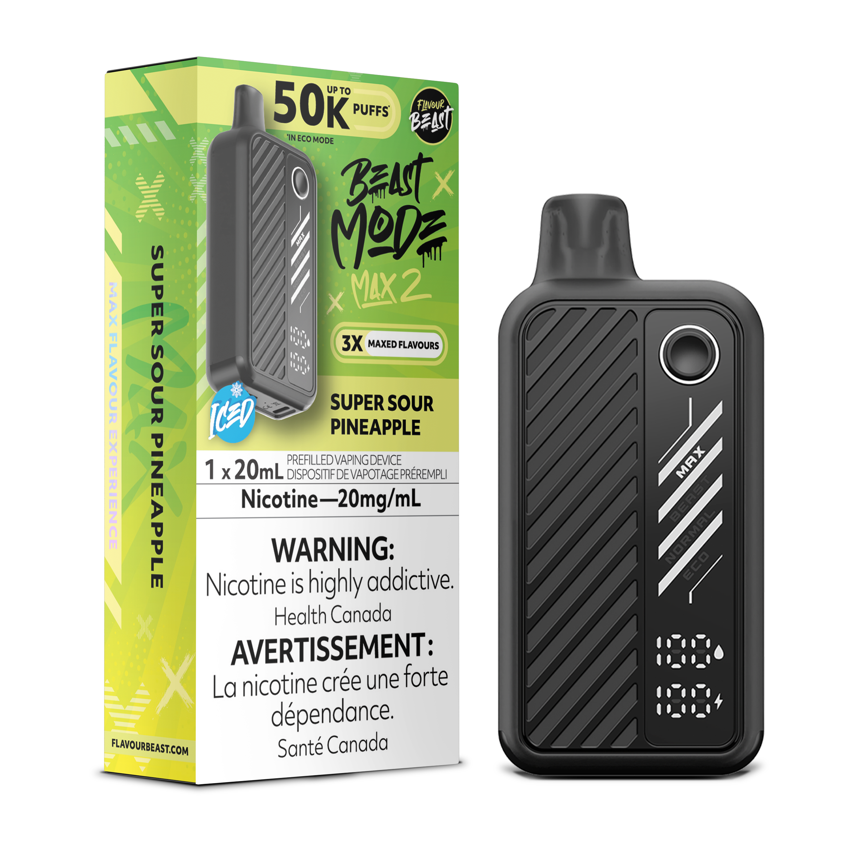 SUPER SOUR PINEAPPLE - FLAVOUR BEAST BEAST MODE MAX 2 (20mL)