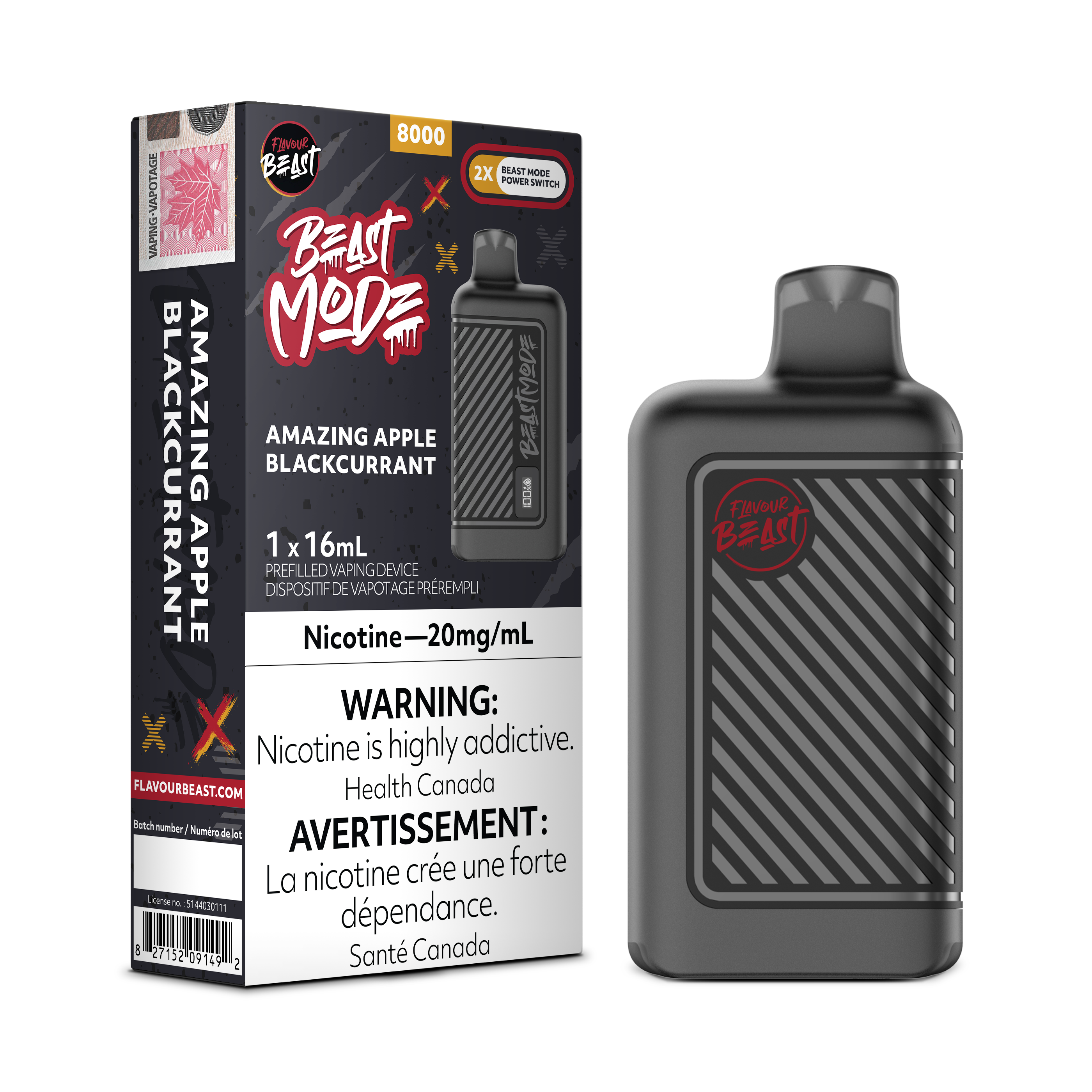 AMAZING APPLE BLACKCURRANT - FLAVOUR BEAST BEAST MODE 8K