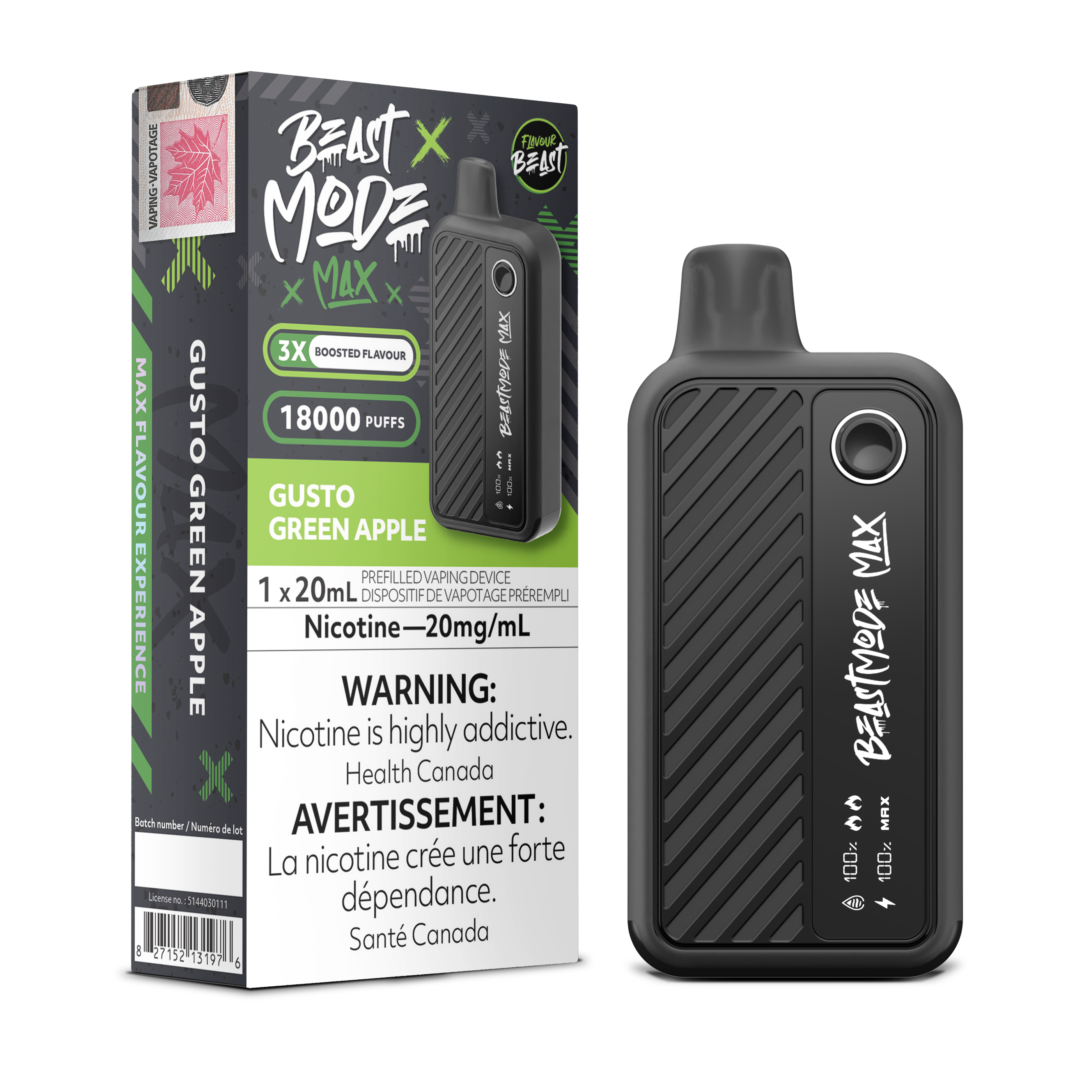 GUSTO GREEN APPLE - FLAVOUR BEAST BEAST MODE MAX (20mL)