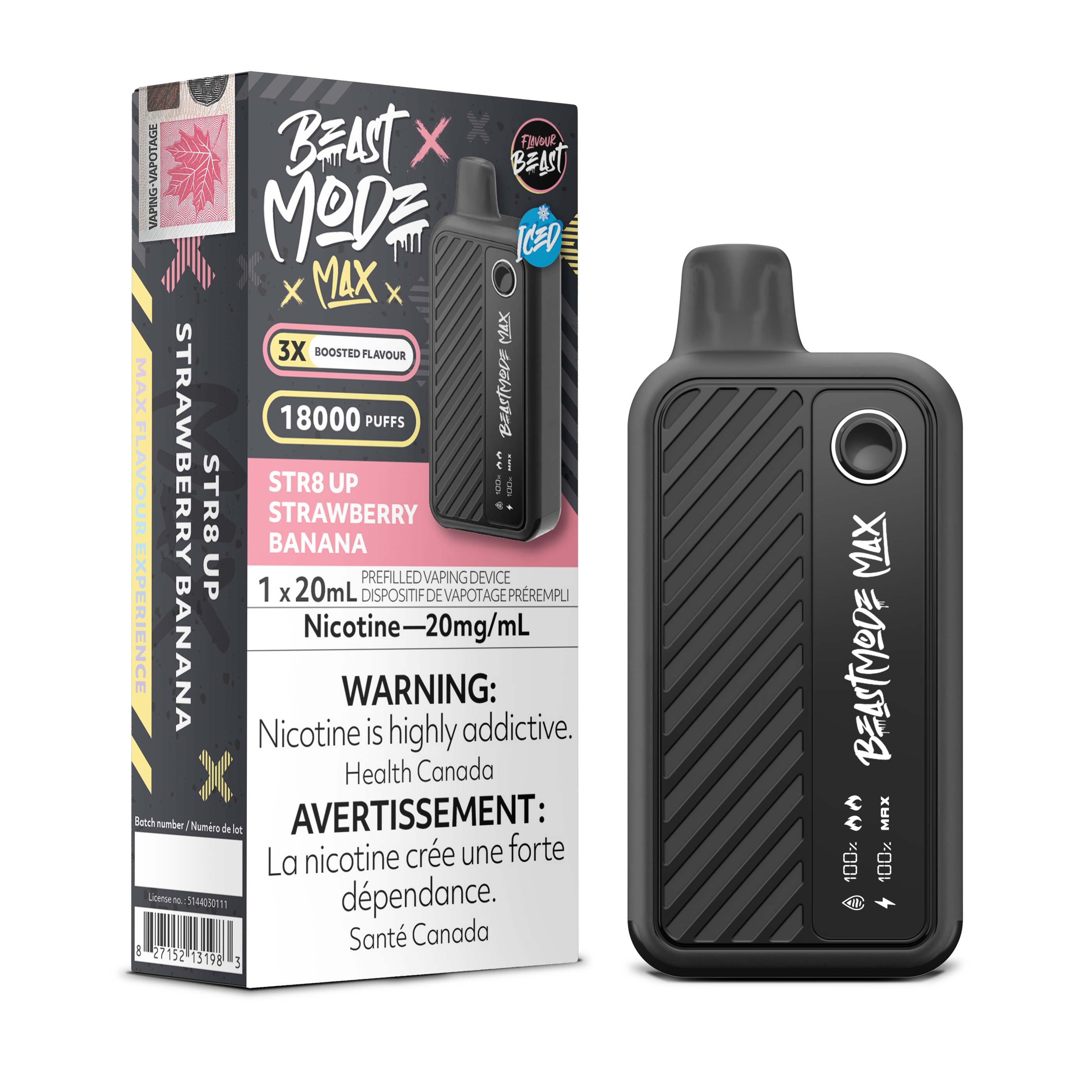STR8 UP STRAWBERRY BANANA - FLAVOUR BEAST BEAST MODE MAX (20mL)
