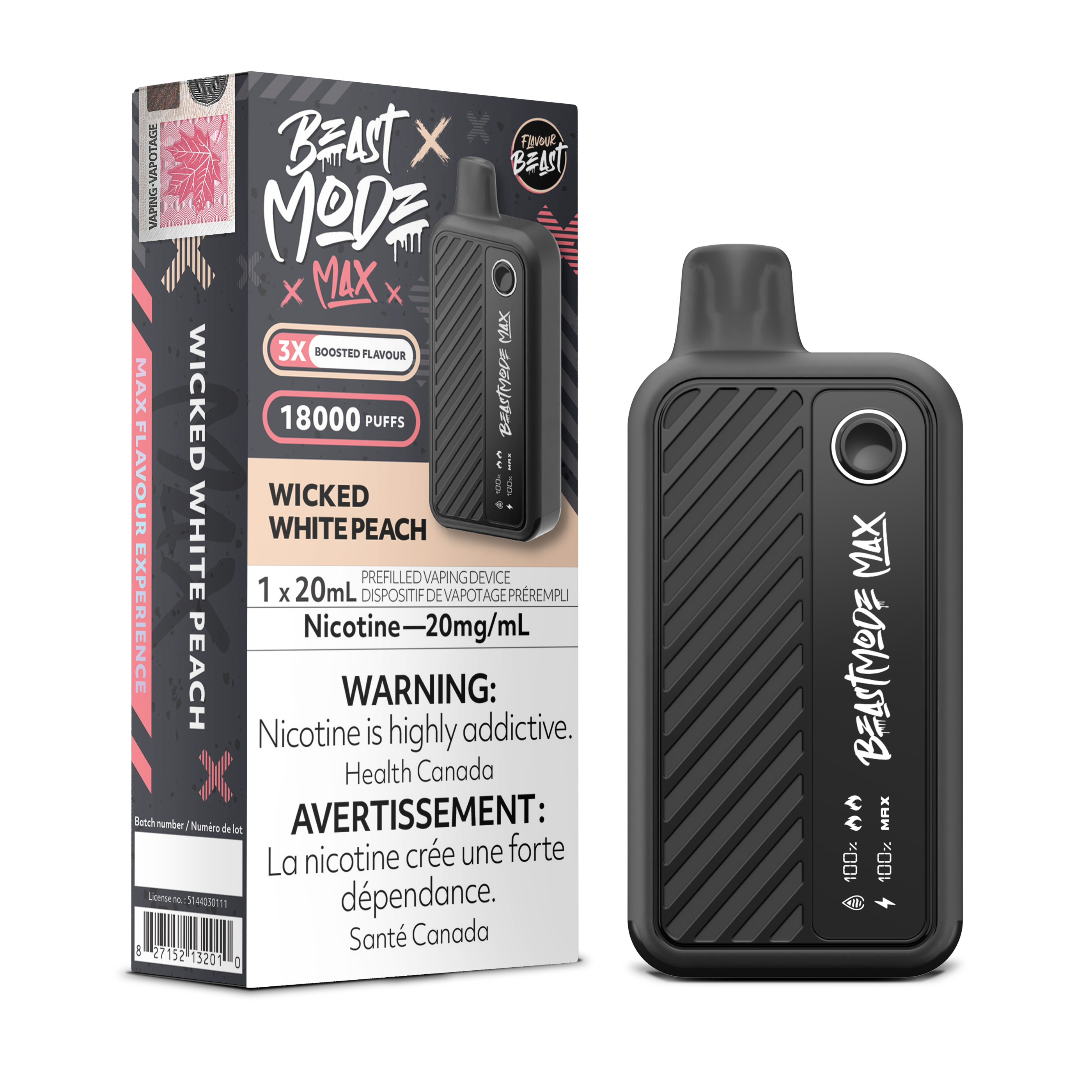 WICKED WHITE PEACH - FLAVOUR BEAST BEAST MODE MAX (20mL)