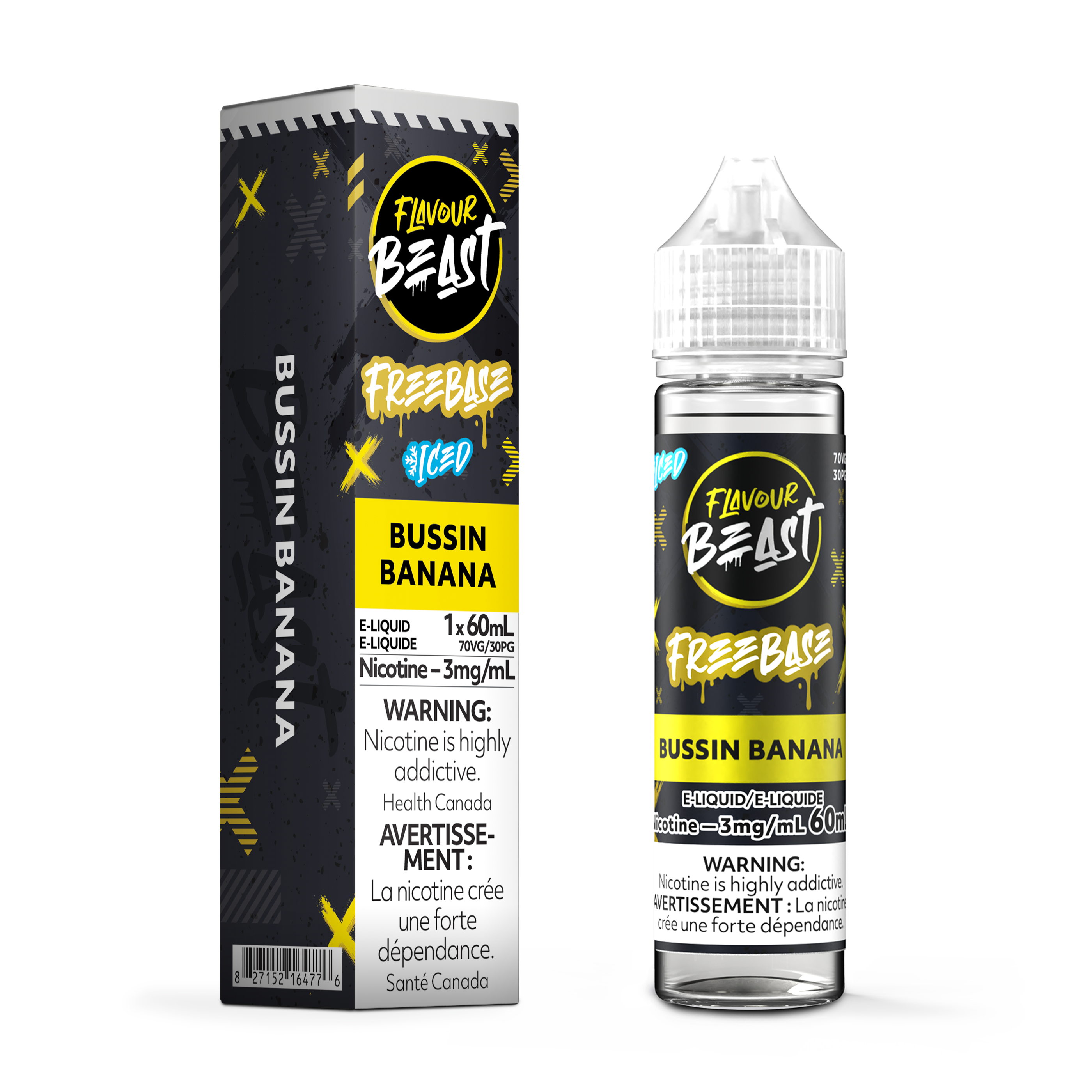 BUSSIN BANANA - FLAVOUR BEAST FREEBASE E LIQUID (60mL)