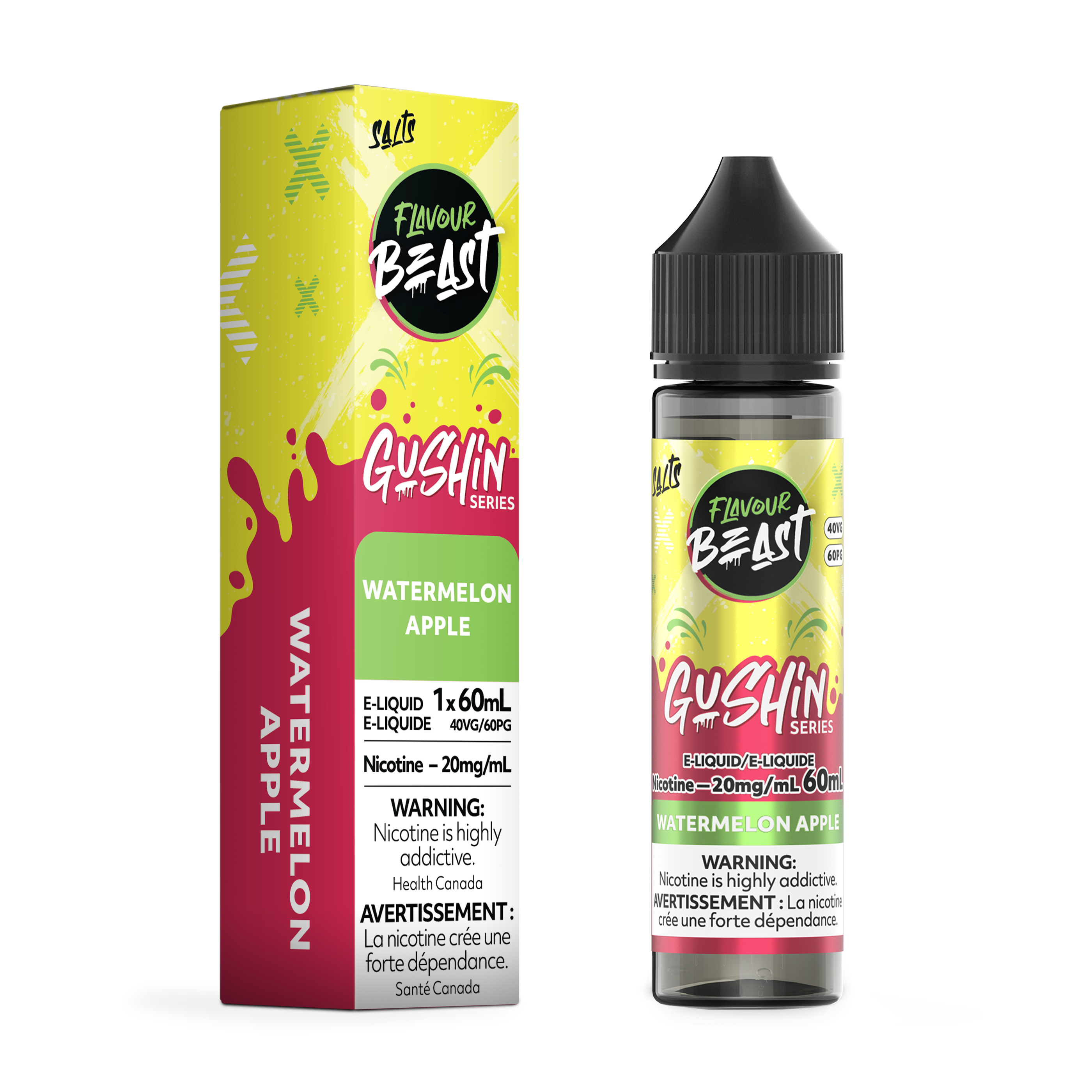 GUSHIN WATERMELON APPLE - FLAVOUR BEAST E LIQUID (60mL)