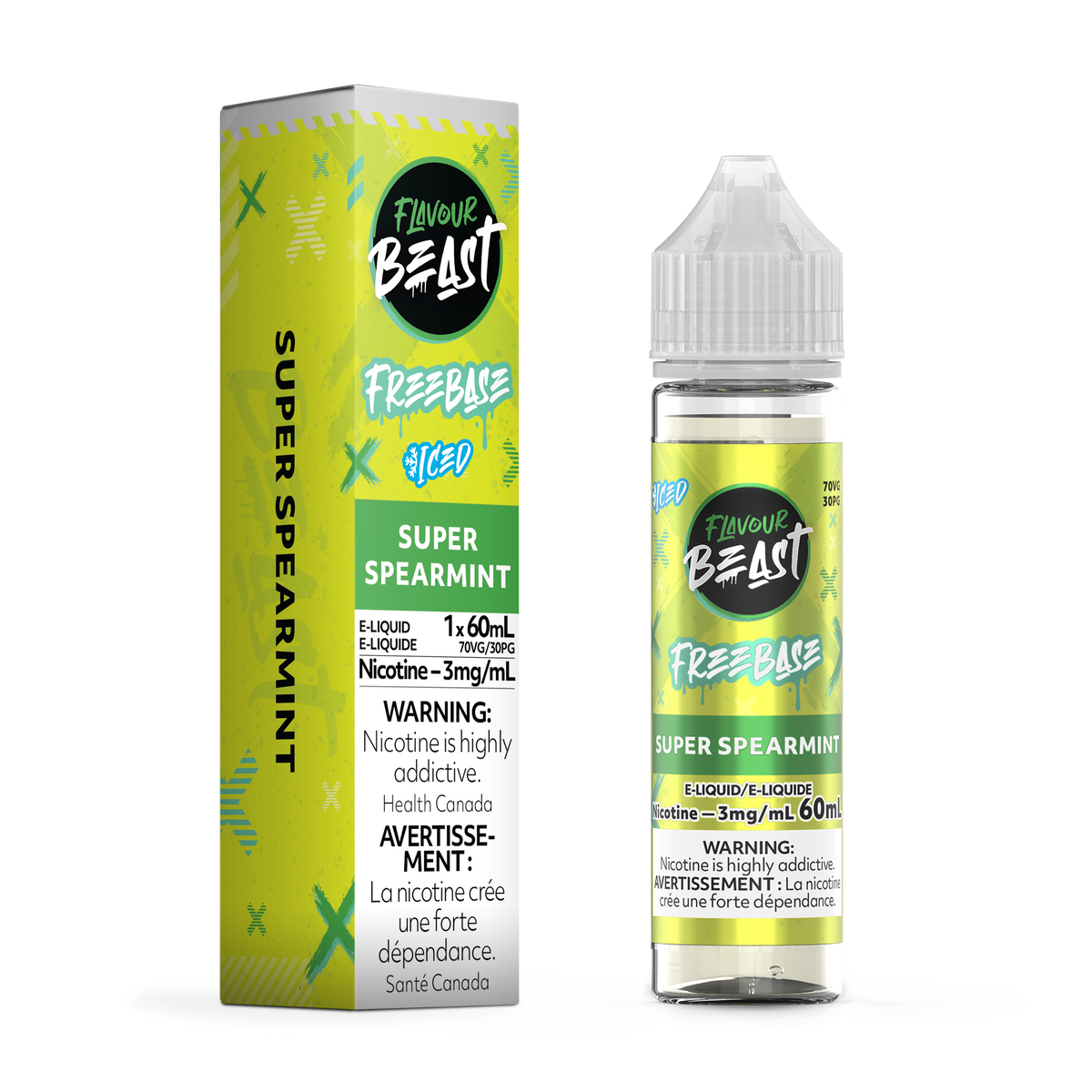 SUPER SPEARMINT - FLAVOUR BEAST FREEBASE E LIQUID (60mL)