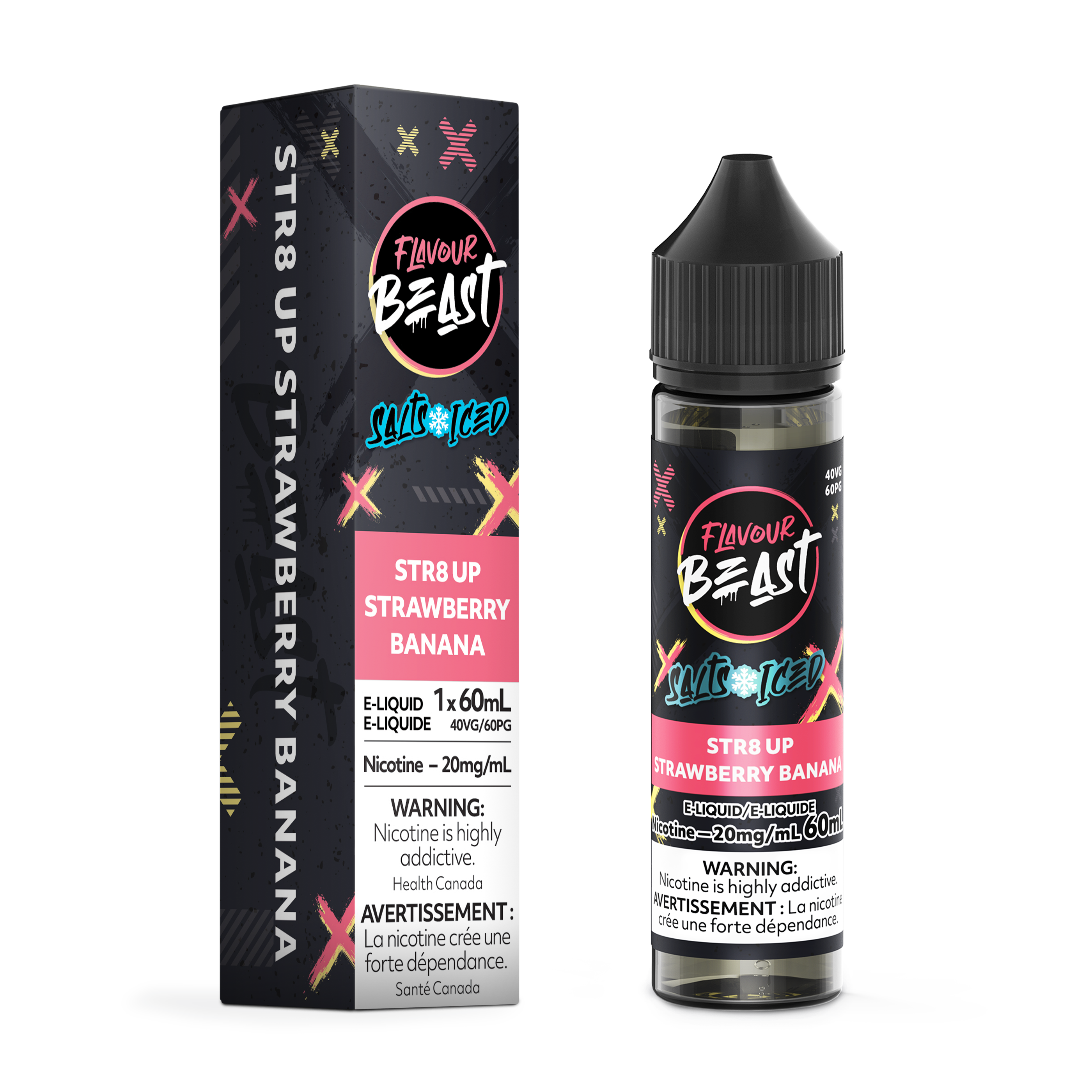 STR8 UP STRAWBERRY BANANA (ICED) - FLAVOUR BEAST E LIQUID (60mL)
