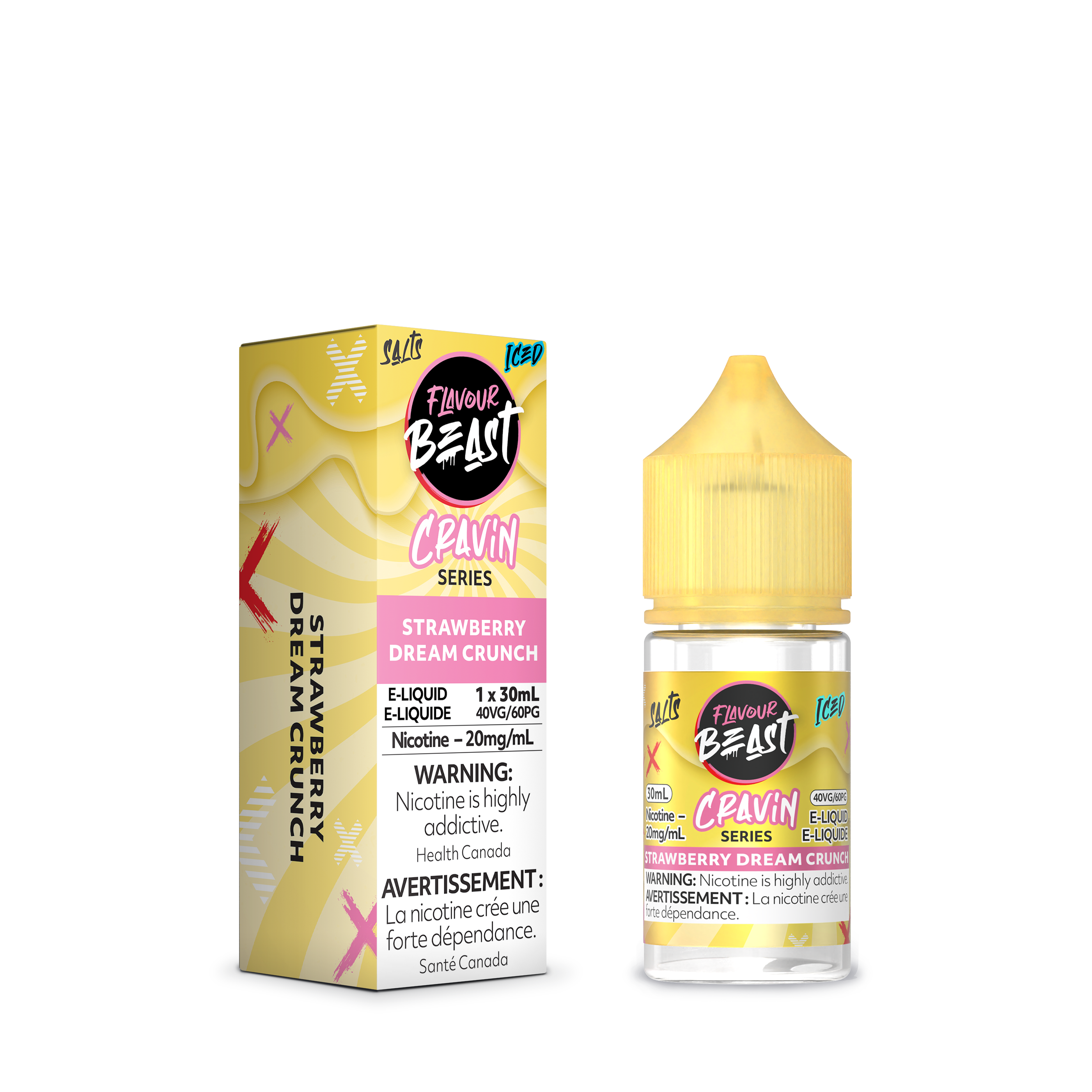 STRAWBERRY DREAM CRUNCH (ICED) - FLAVOUR BEAST CRAVIN' E-LIQUID (30mL)