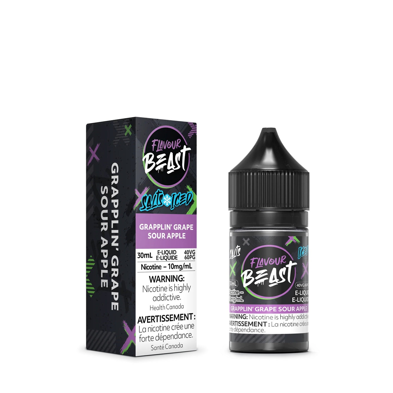 GRAPPLIN' GRAPE SOUR APPLE ICED - FLAVOUR BEAST E LIQUID (30mL)