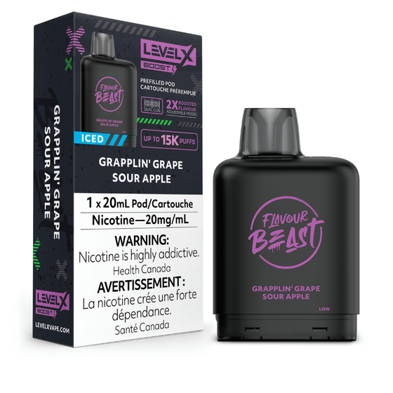 GRAPPLIN' GRAPE SOUR APPLE ICED - LEVEL X FB BOOST (20mL)