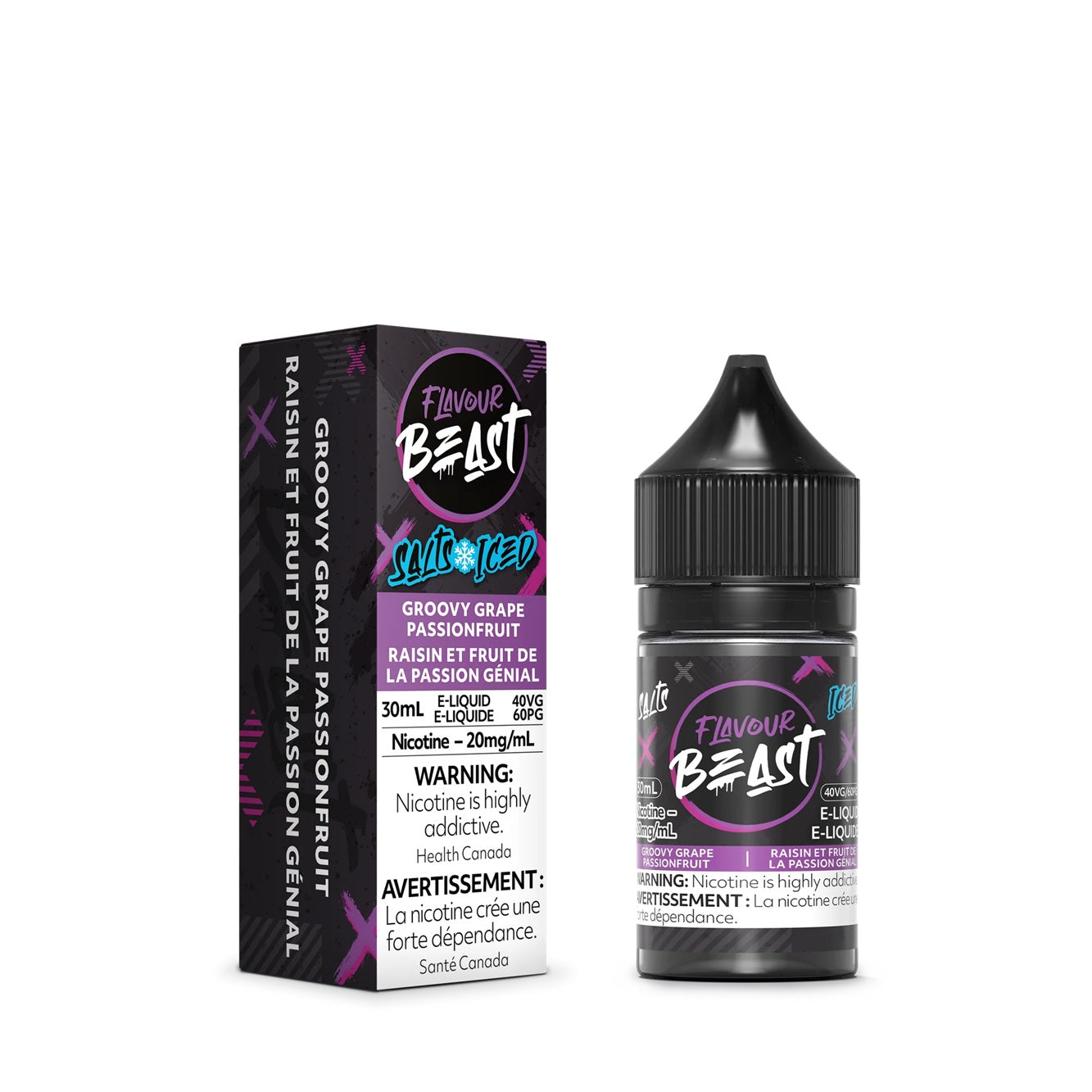 GROOVY GRAPE PASSIONFRUIT ICED - FLAVOUR BEAST E LIQUID (30mL)