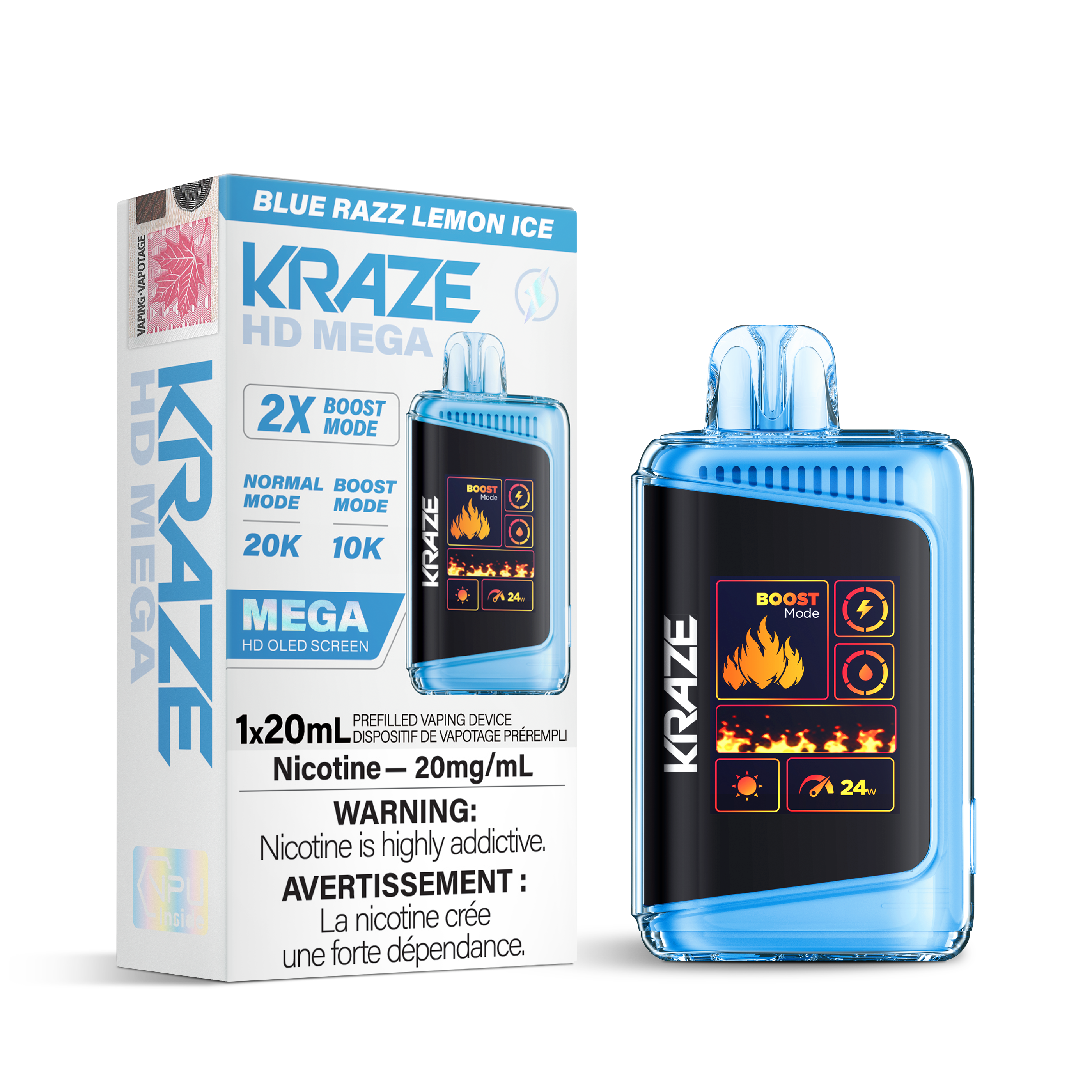 BLUE RAZZ LEMON ICE - KRAZE HD MEGA