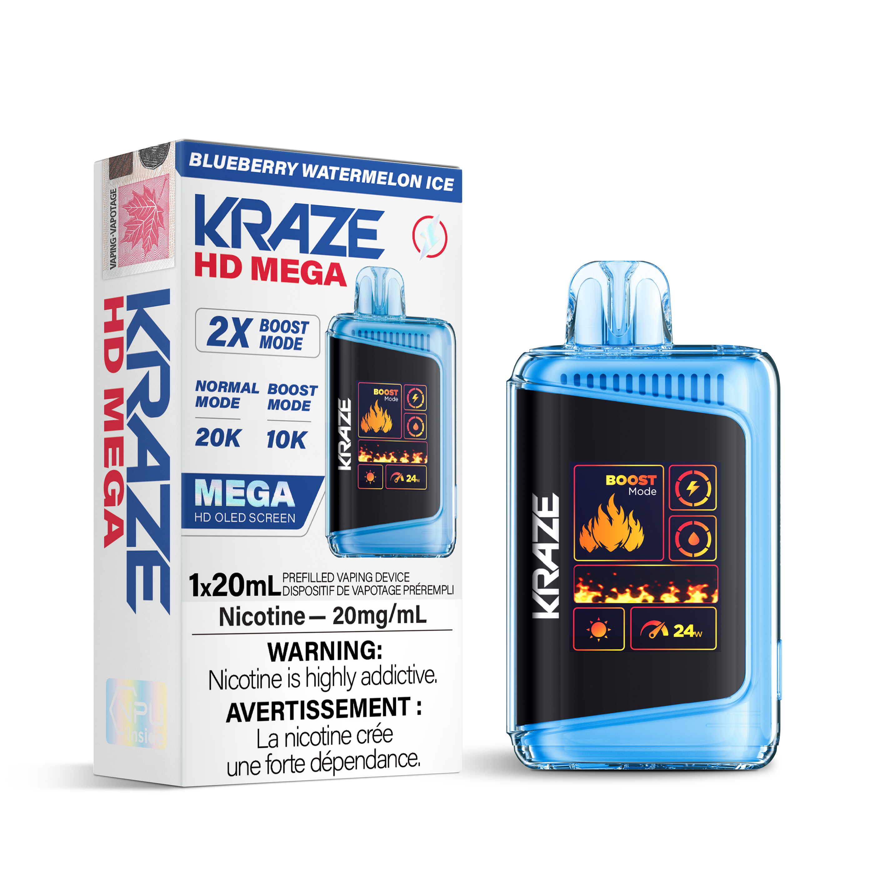 BLUEBERRY WATERMELON ICE - KRAZE HD MEGA