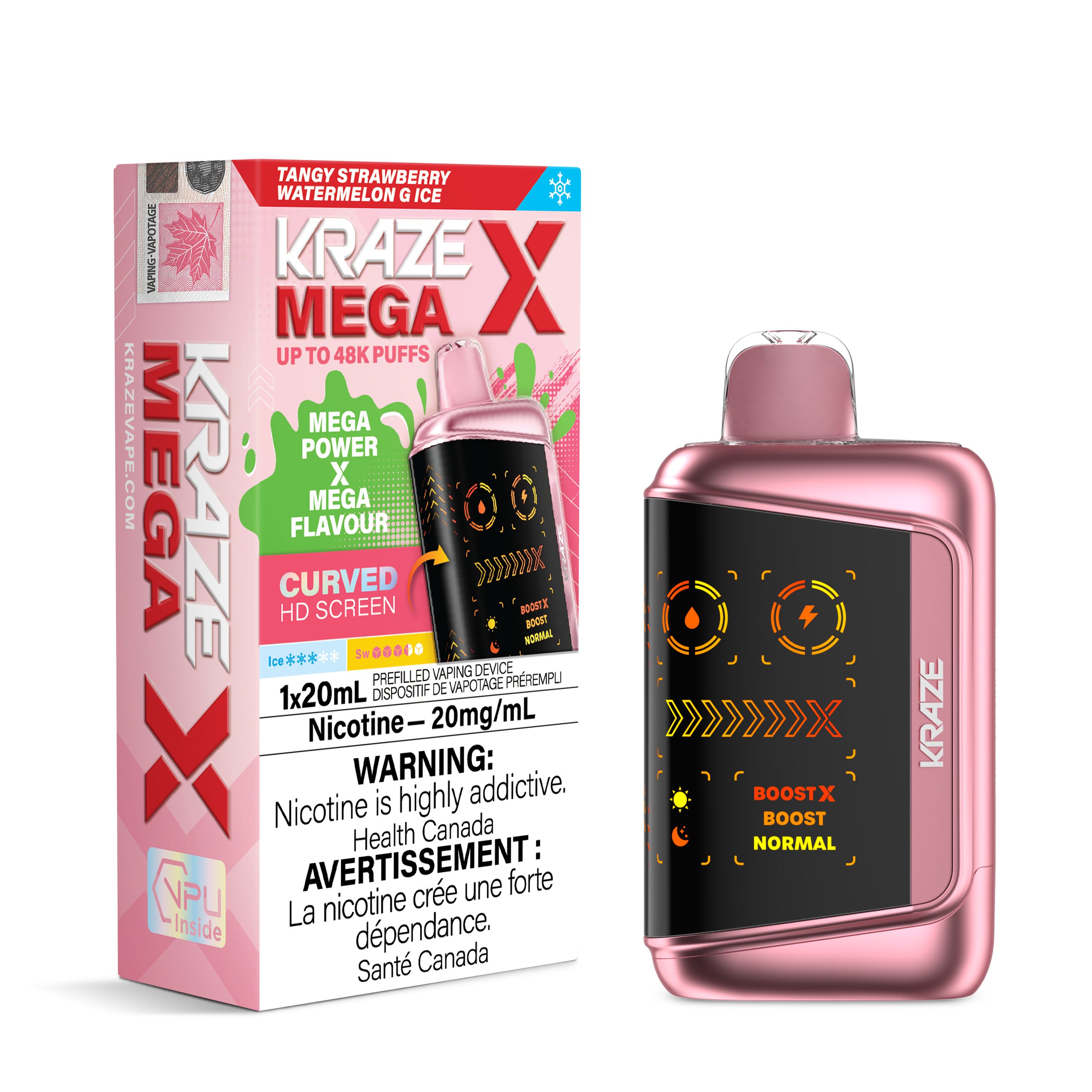 TANGY STRAWBERRY WATERMELON G ICE - KRAZE MEGA X (20ML)