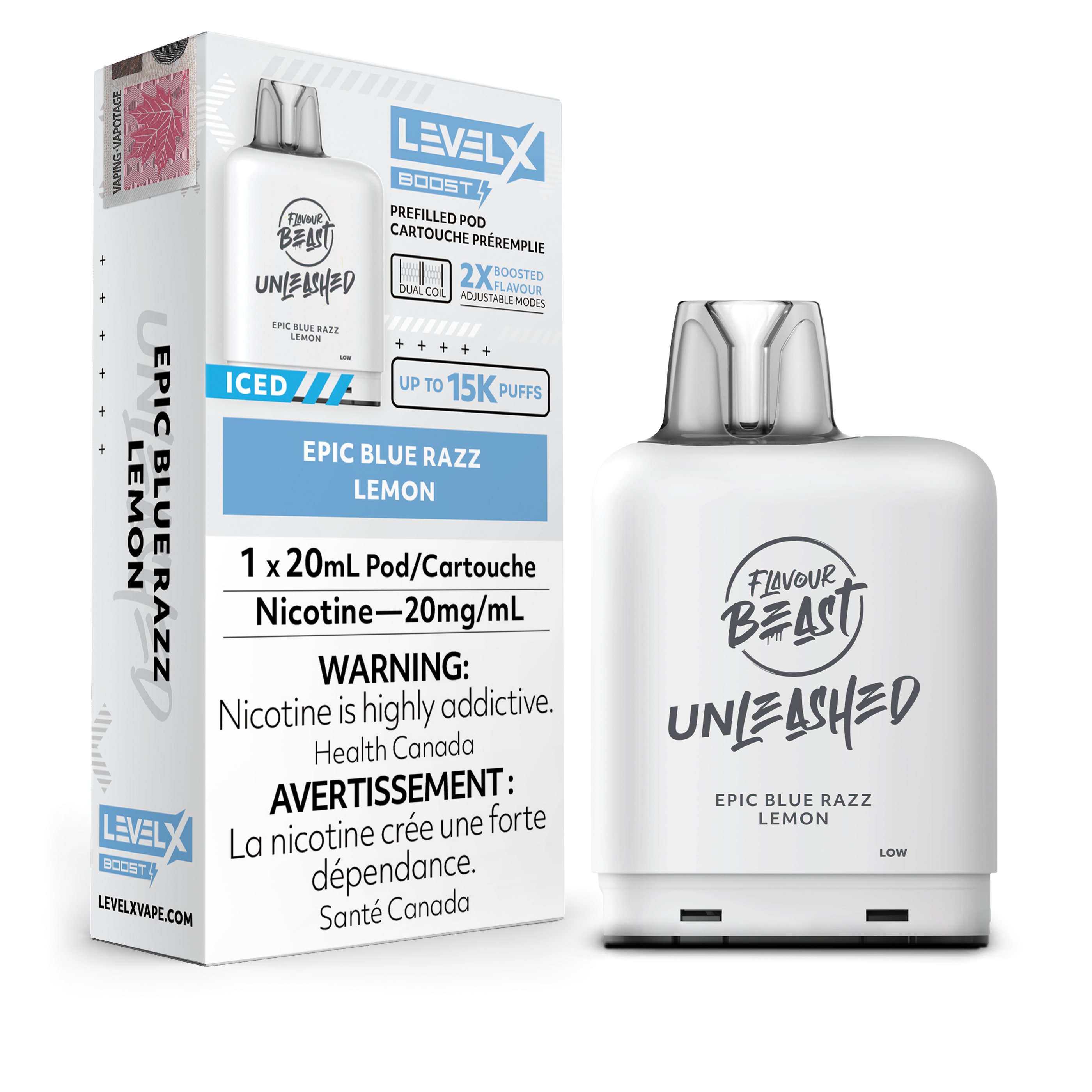 EPIC BLUE RAZZ LEMON - LEVEL X FB UNLEASHED BOOST (20mL)