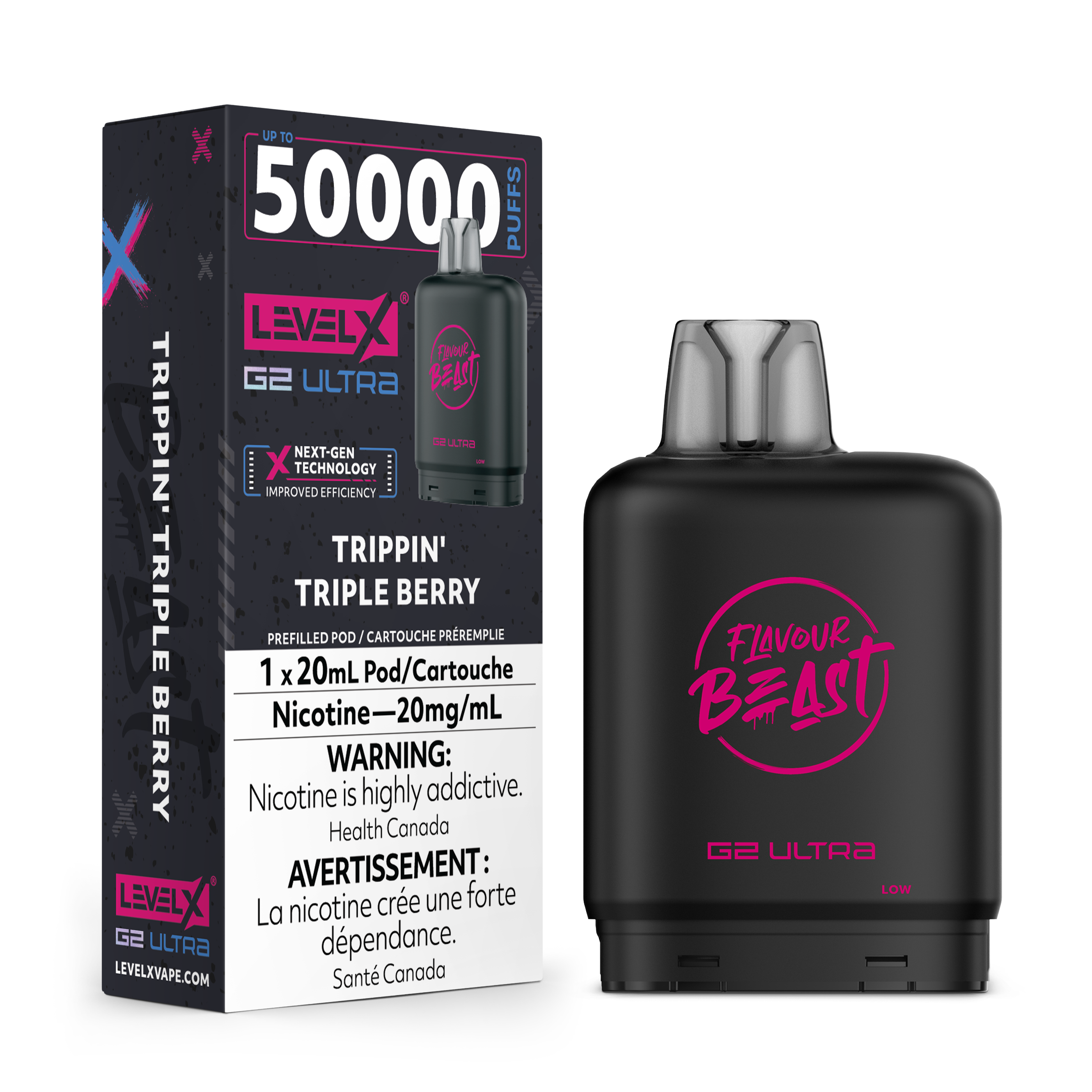 TRIPPIN' TRIPLE BERRY - FLAVOUR BEAST LEVEL X G2 ULTRA LOW NICOTINE (10mg) (20mL)