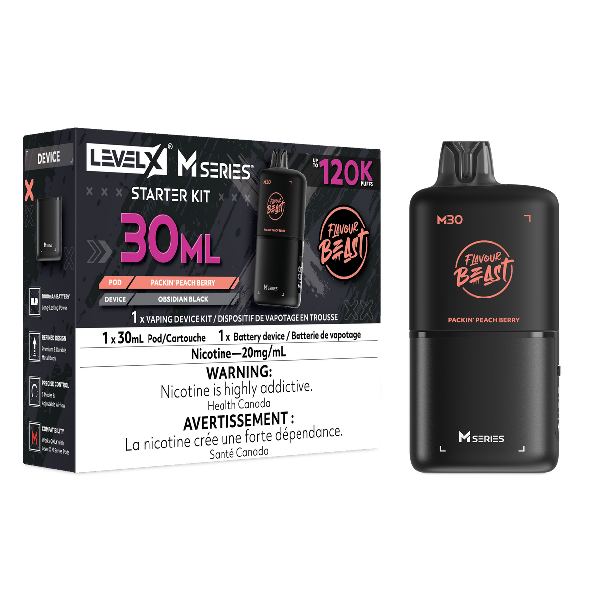 PACKIN' PEACH BERRY - LEVEL X M30 STARTER KIT (DEVICE & M30 POD)