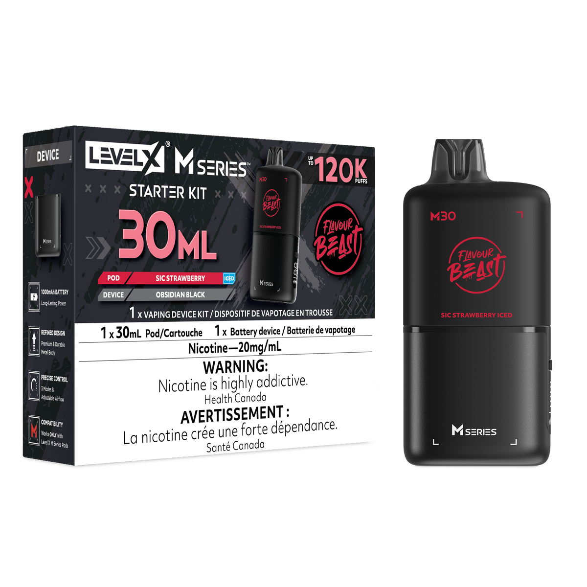 SIC STRAWBERRY ICED - LEVEL X M30 STARTER KIT (DEVICE & M30 POD)