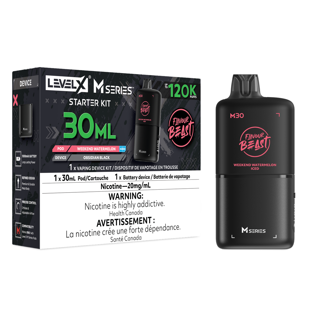 WEEKEND WATERMELON ICED - LEVEL X M30 STARTER KIT (DEVICE & M30 POD)