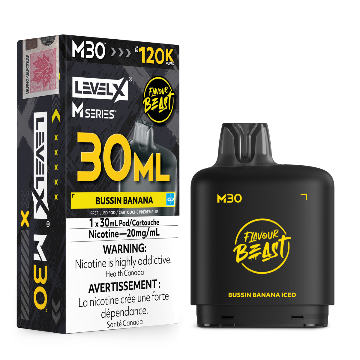 BUSSIN BANANA ICED - LEVEL X M30 (30mL) *LEVEL X M DEVICE REQUIRED*