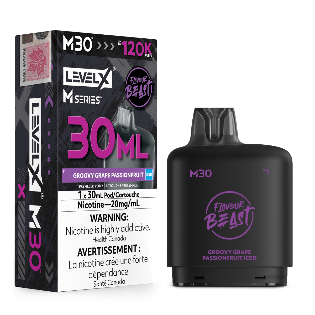 GROOVY GRAPE PASSIONFRUIT ICED - LEVEL X M30 (30mL) *LEVEL X M DEVICE REQUIRED*