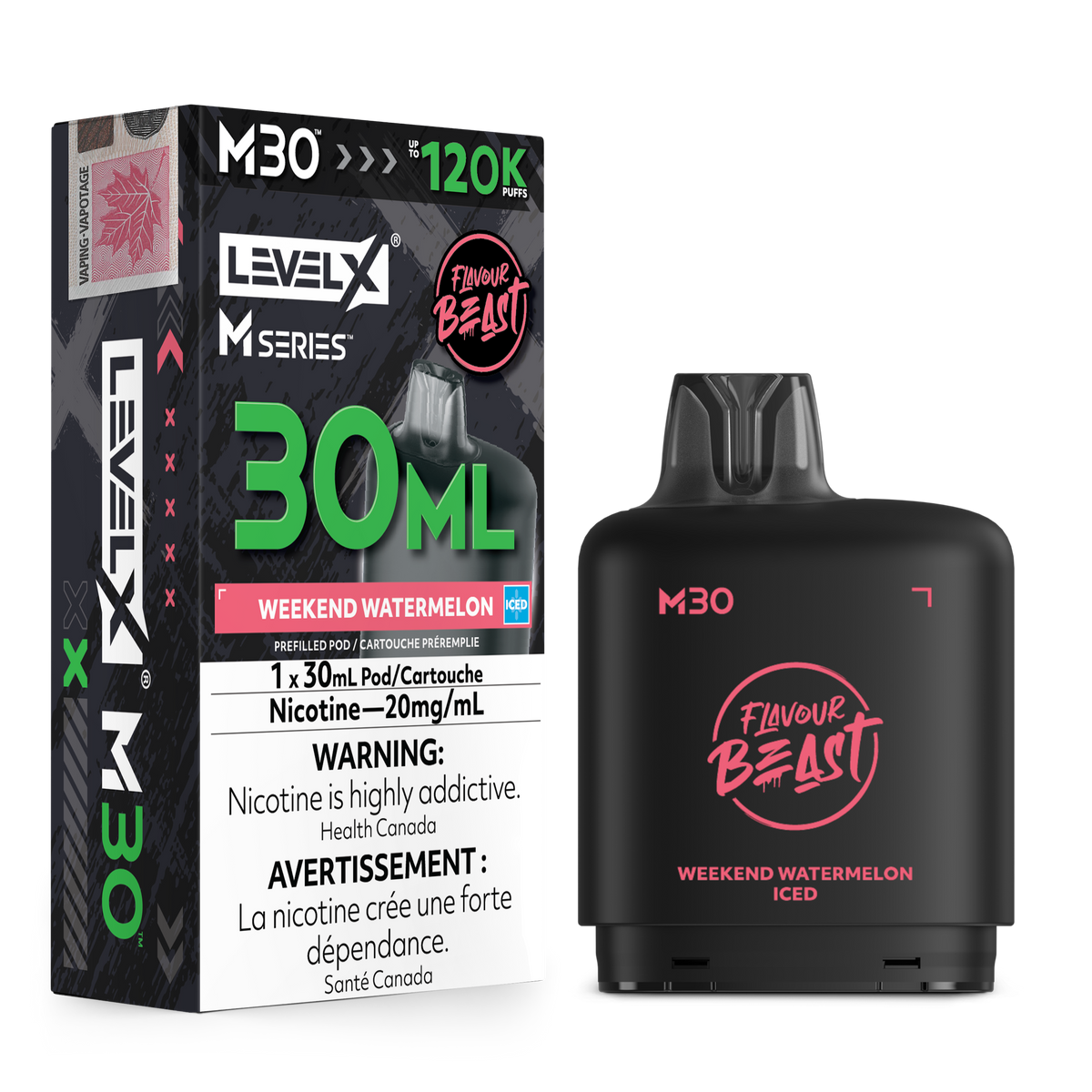 WEEKEND WATERMELON ICED - LEVEL X M30 (30mL) *LEVEL X M DEVICE REQUIRED*