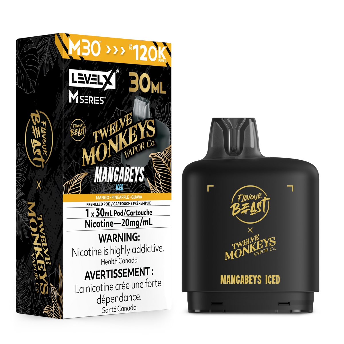 MANGABEYS ICED - FB X 12 MONKEYS LEVEL X M30 (30mL) *LEVEL X M DEVICE REQUIRED*
