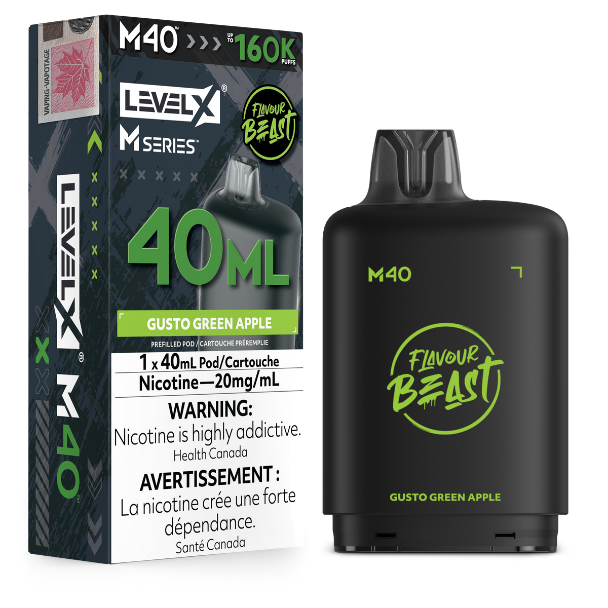 GUSTO GREEN APPLE - LEVEL X M40 (40mL) *LEVEL X M DEVICE REQUIRED*