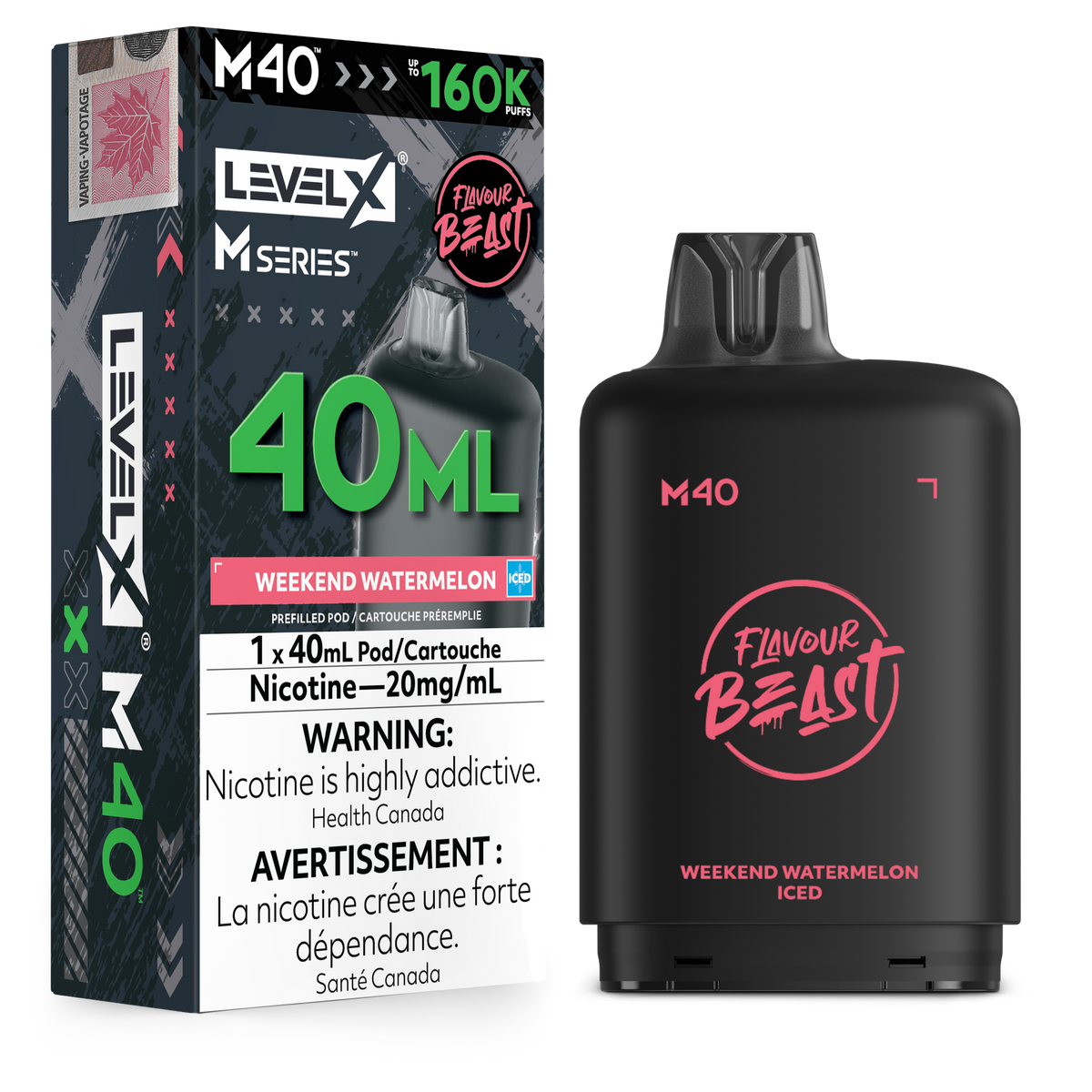 WEEKEND WATERMELON ICED - LEVEL X M40 (40mL) *LEVEL X M DEVICE REQUIRED*