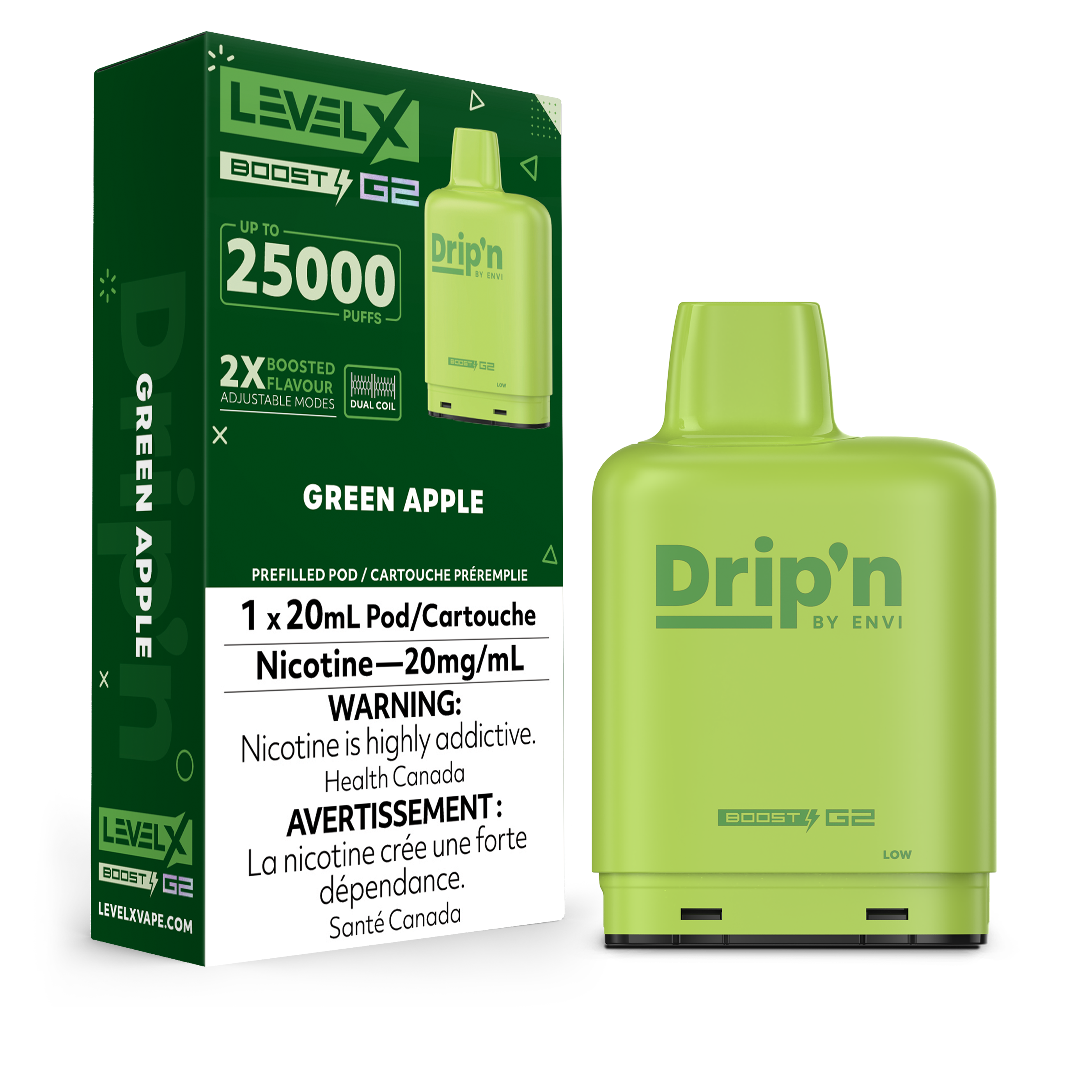 GREEN APPLE - LEVEL X DRIP'N BOOST (20mL)